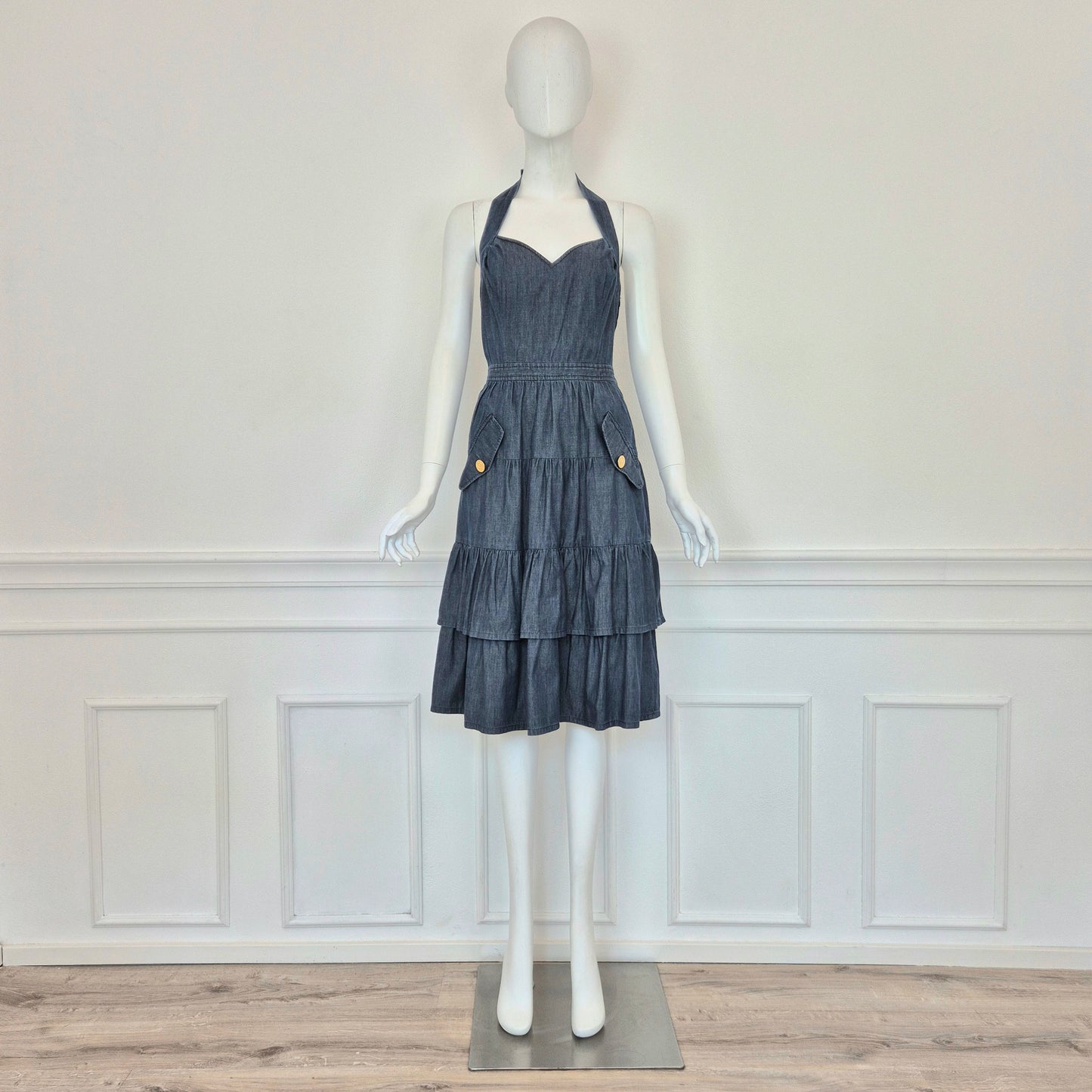 Moschino | Abito in denim schiena scoperta