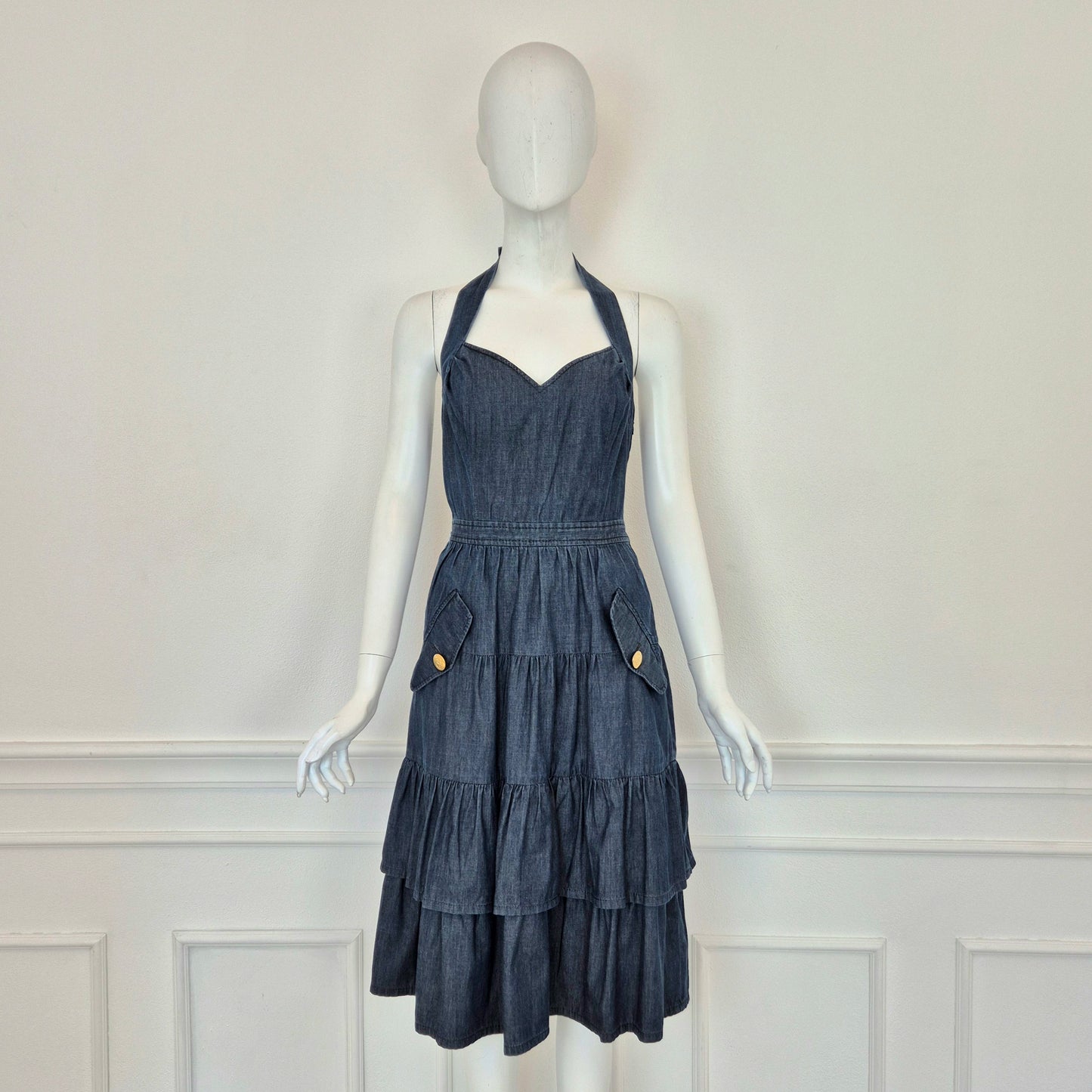 Moschino | Abito in denim schiena scoperta