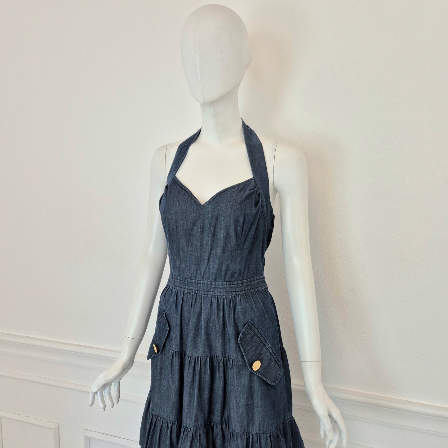 Moschino | Abito in denim schiena scoperta