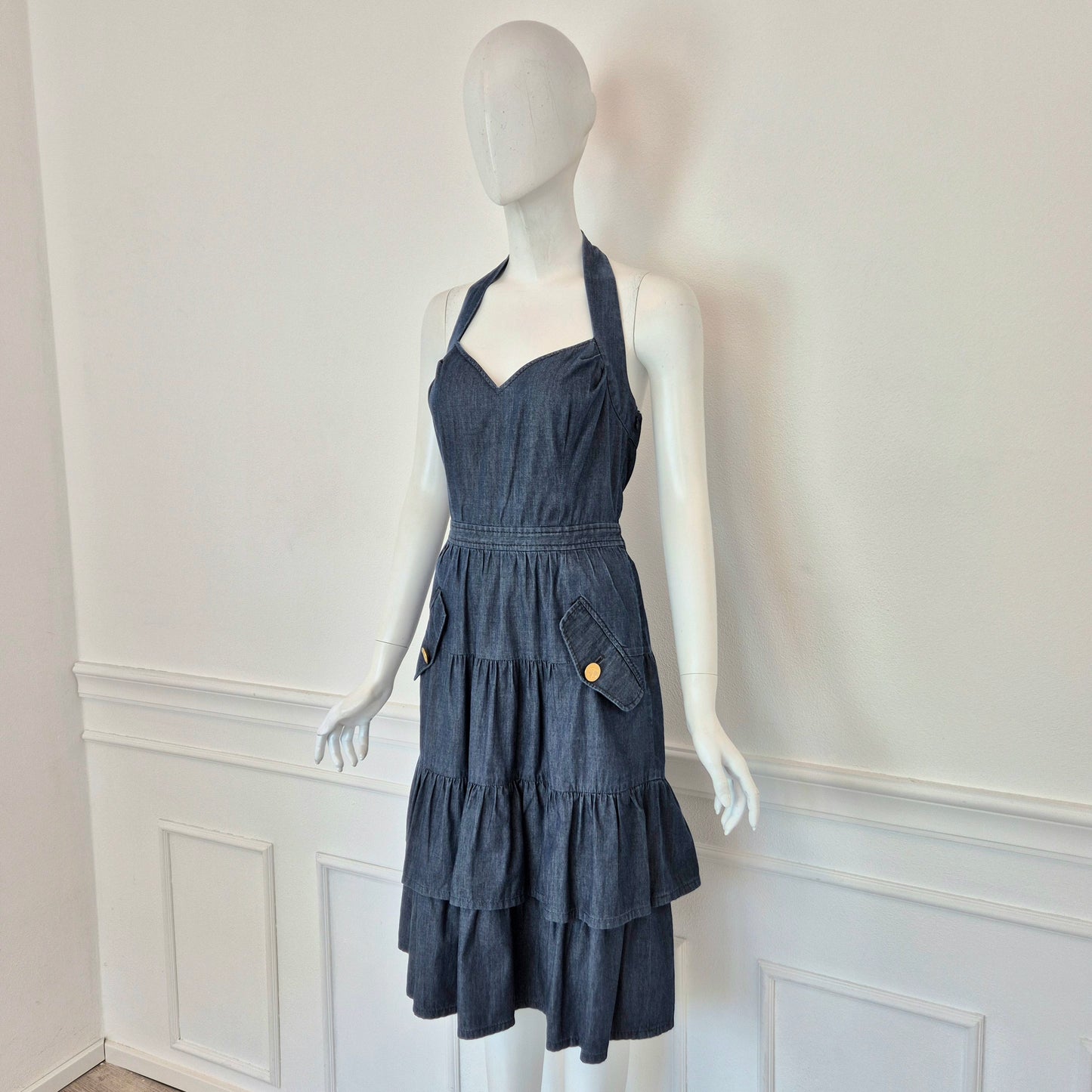 Moschino | Abito in denim schiena scoperta