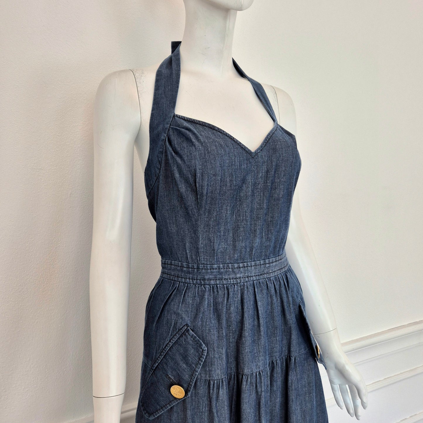 Moschino | Abito in denim schiena scoperta