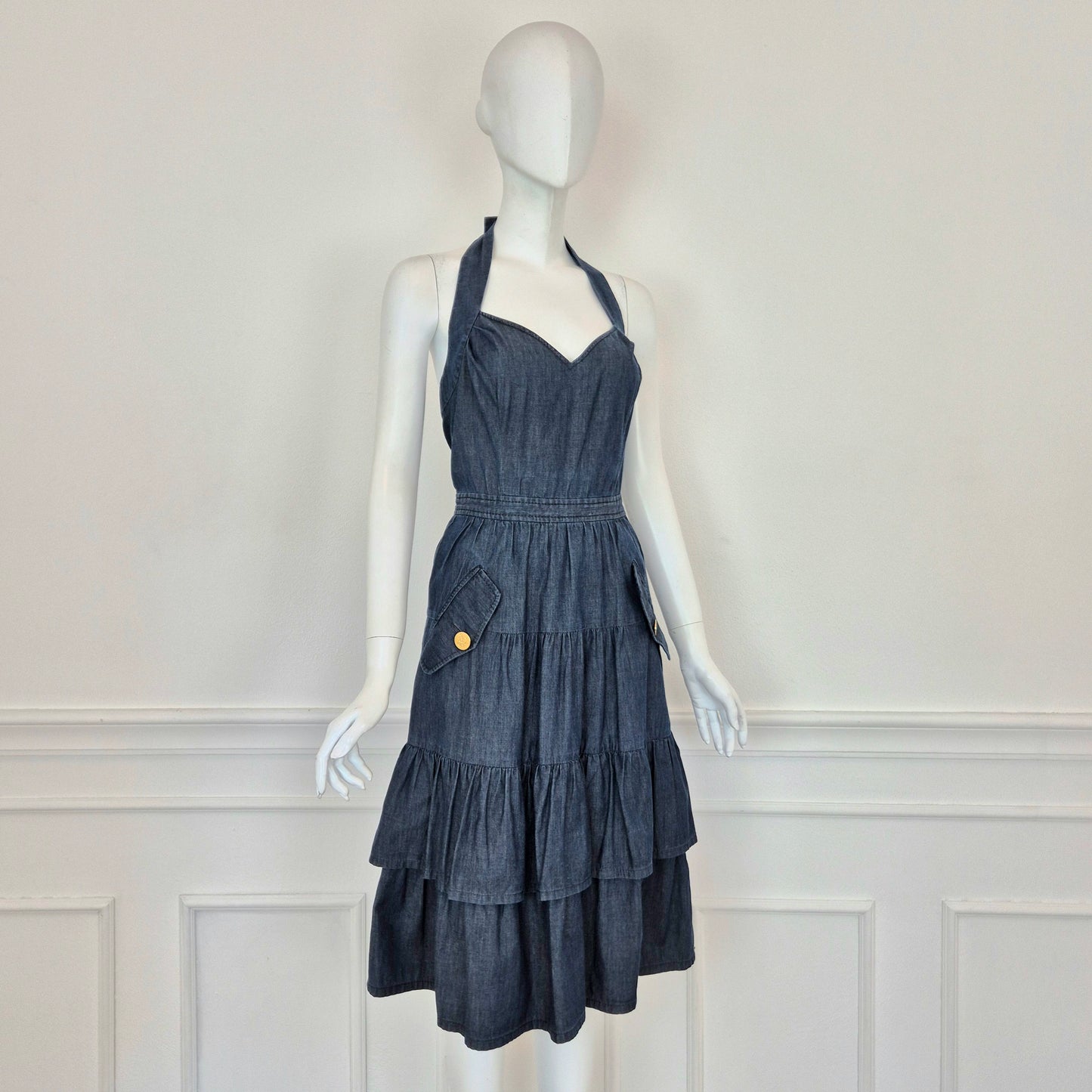 Moschino | Abito in denim schiena scoperta