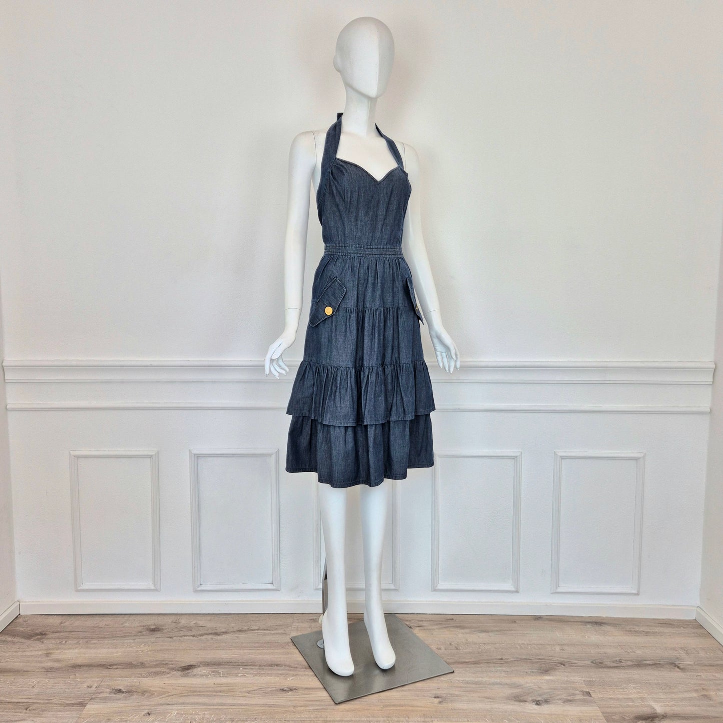 Moschino | Abito in denim schiena scoperta