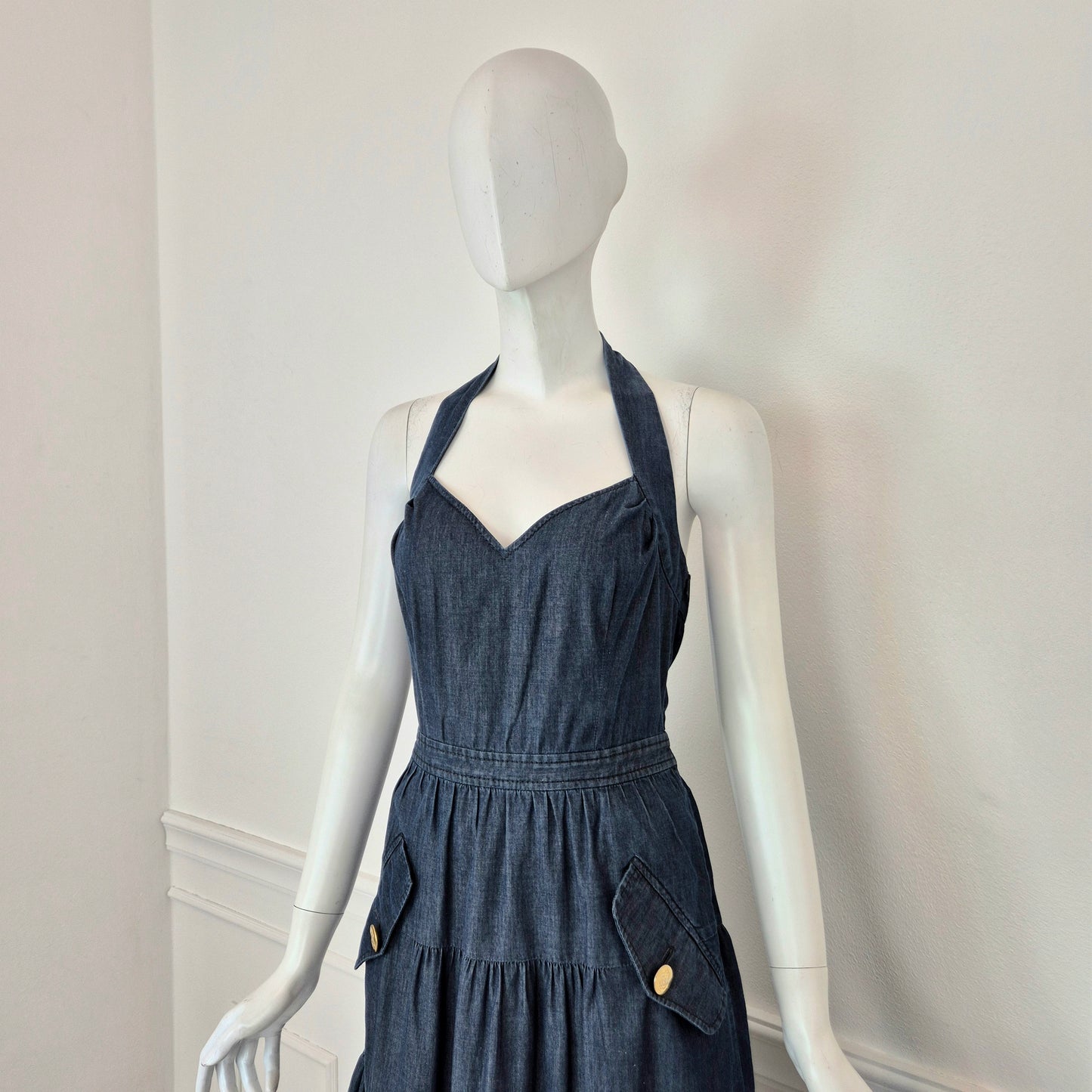 Moschino | Abito in denim schiena scoperta