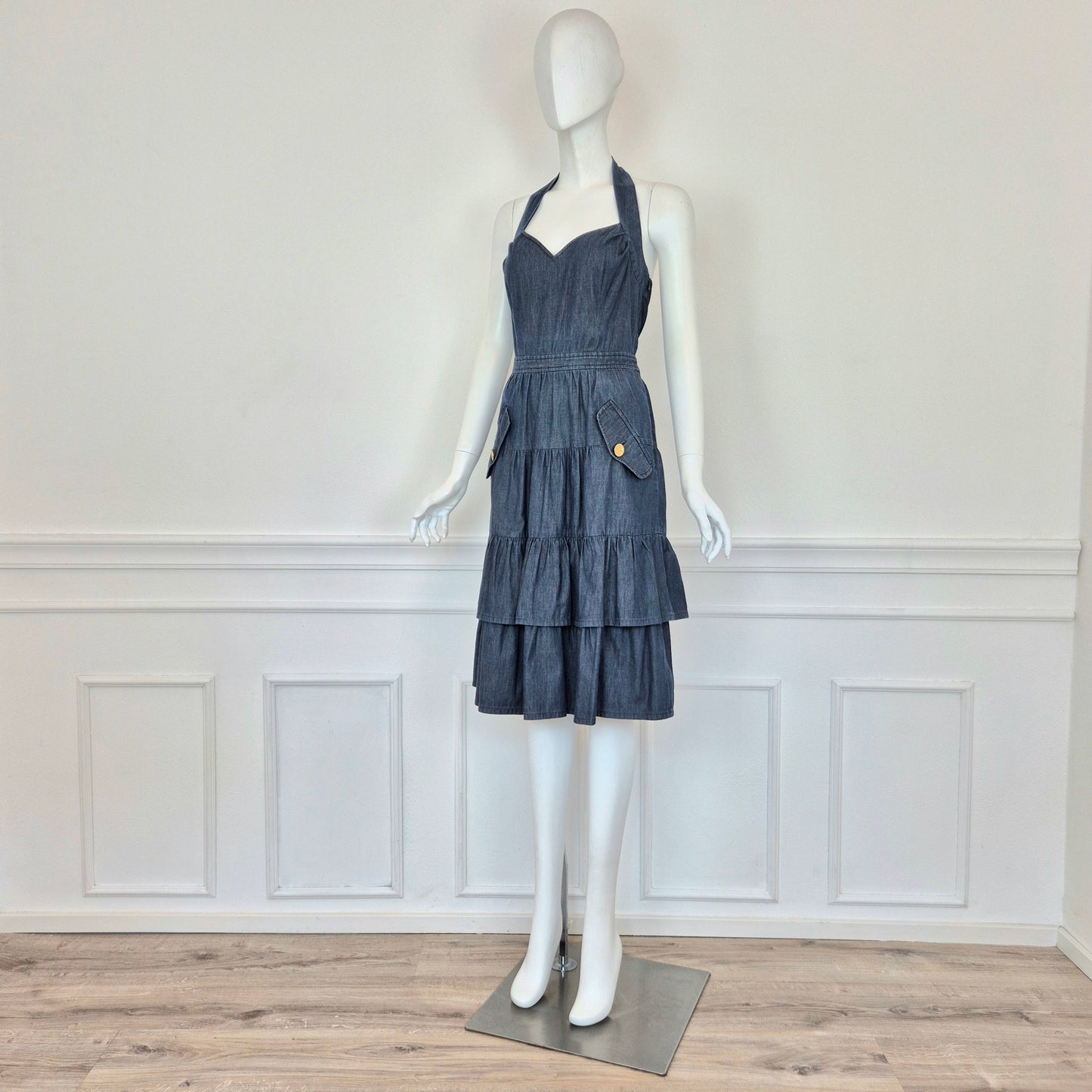Moschino | Abito in denim schiena scoperta