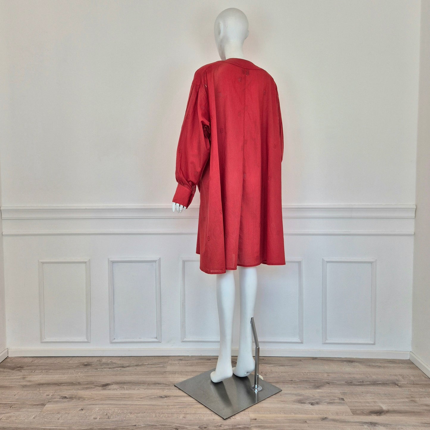 Fendi | Abito-camicione logato in cotone rosso