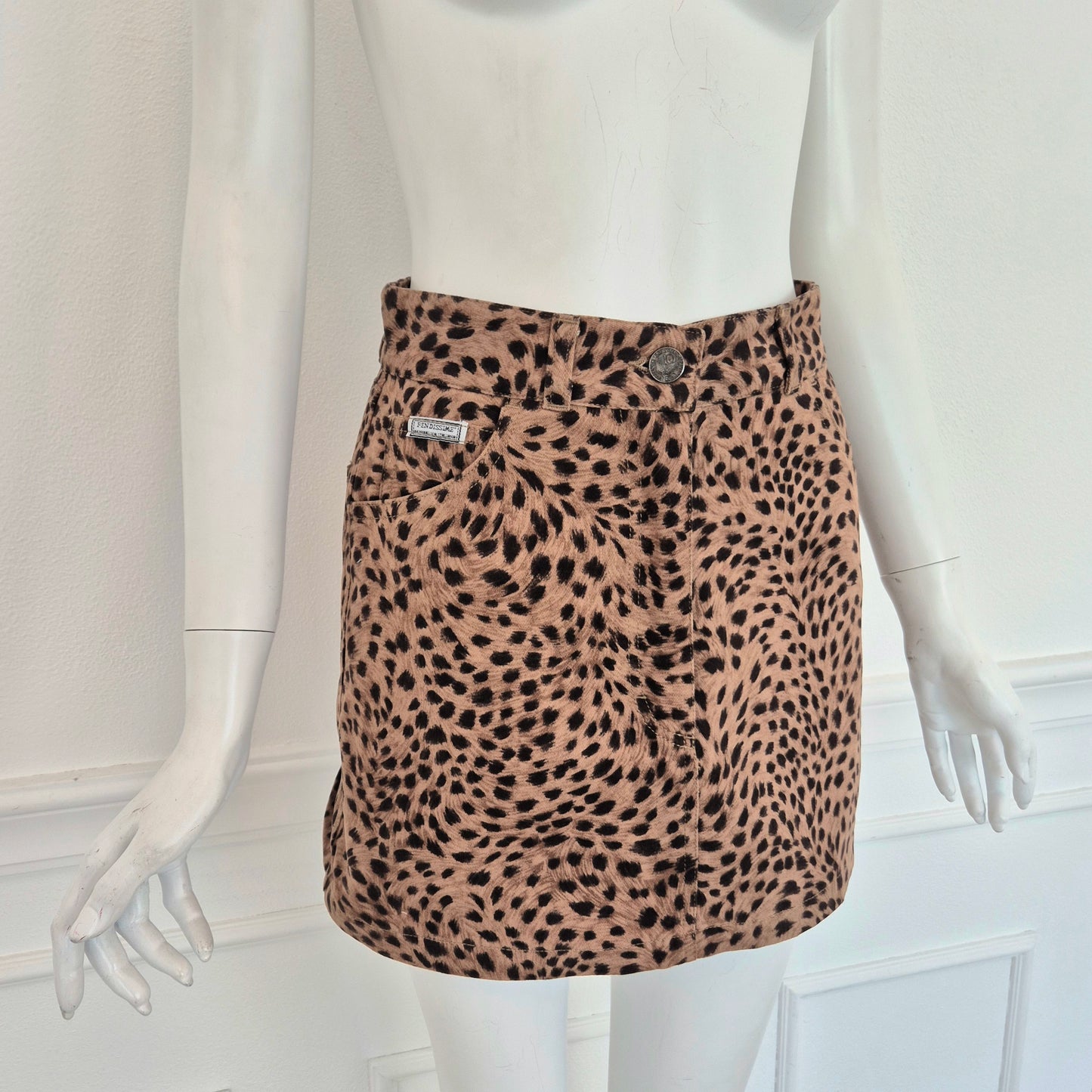 Fendissime | Minigonna animalier in cotone