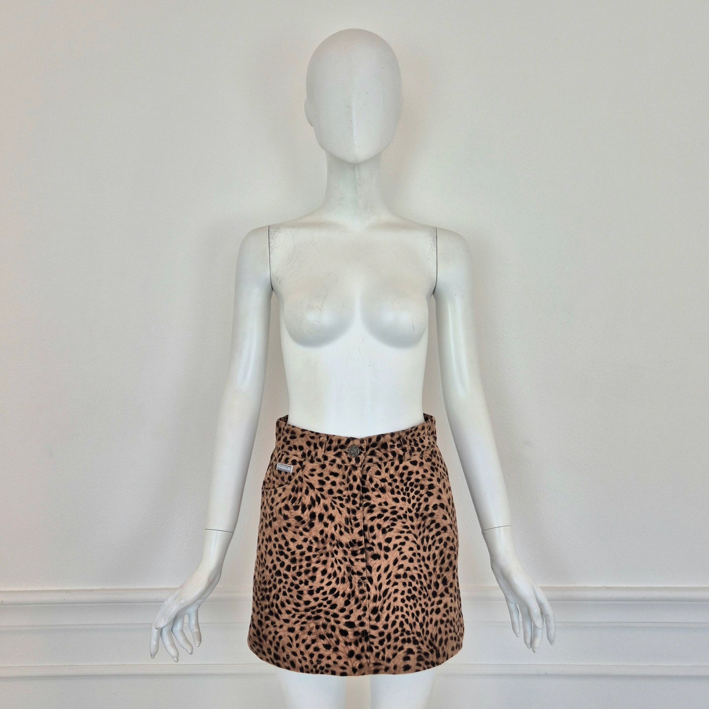 Fendissime | Minigonna animalier in cotone