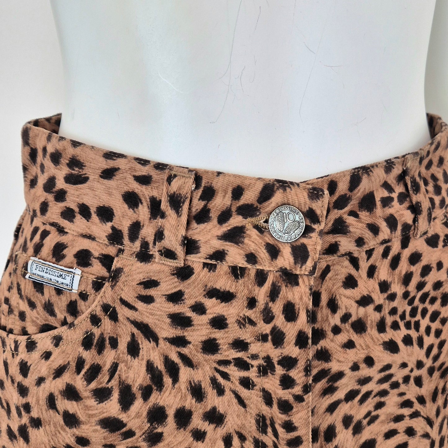 Fendissime | Minigonna animalier in cotone