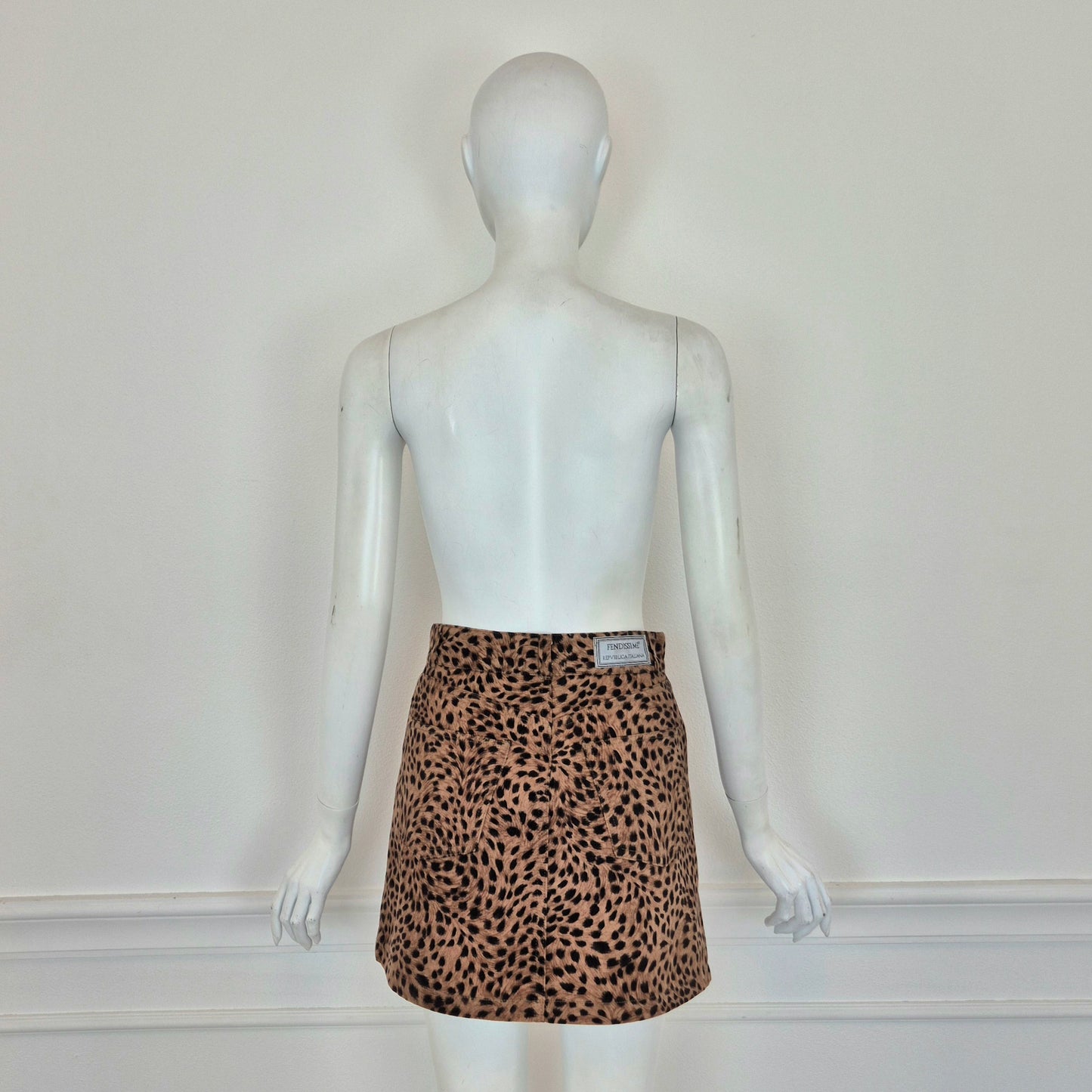 Fendissime | Minigonna animalier in cotone