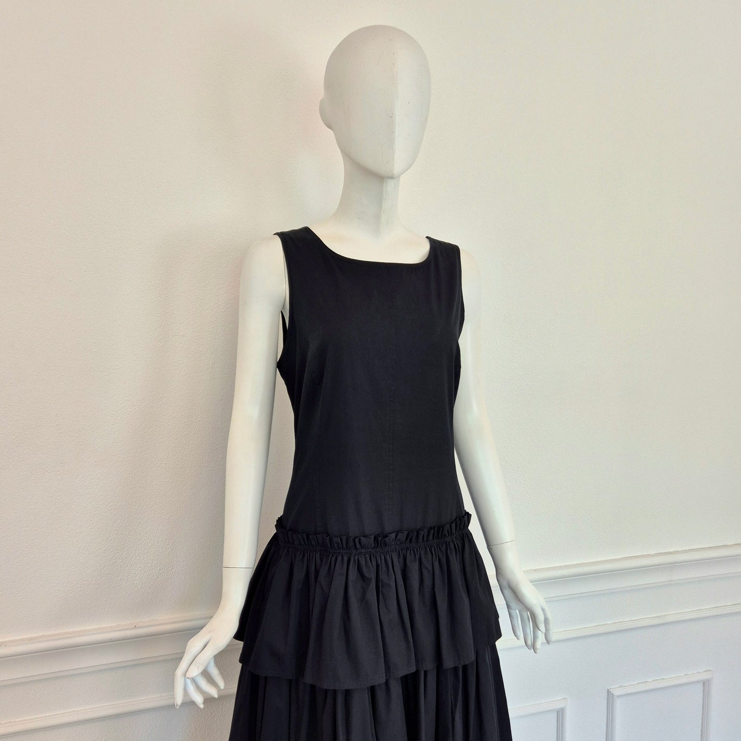 Escada | Abito in cotone nero schiena scoperta