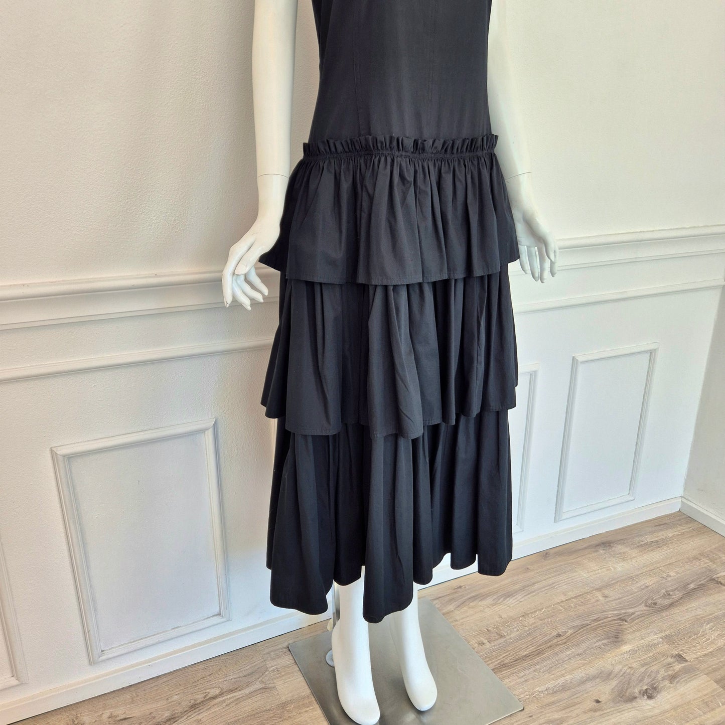 Escada | Abito in cotone nero schiena scoperta