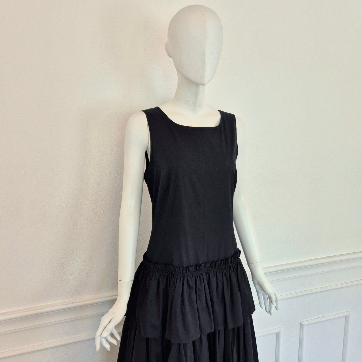 Escada | Abito in cotone nero schiena scoperta