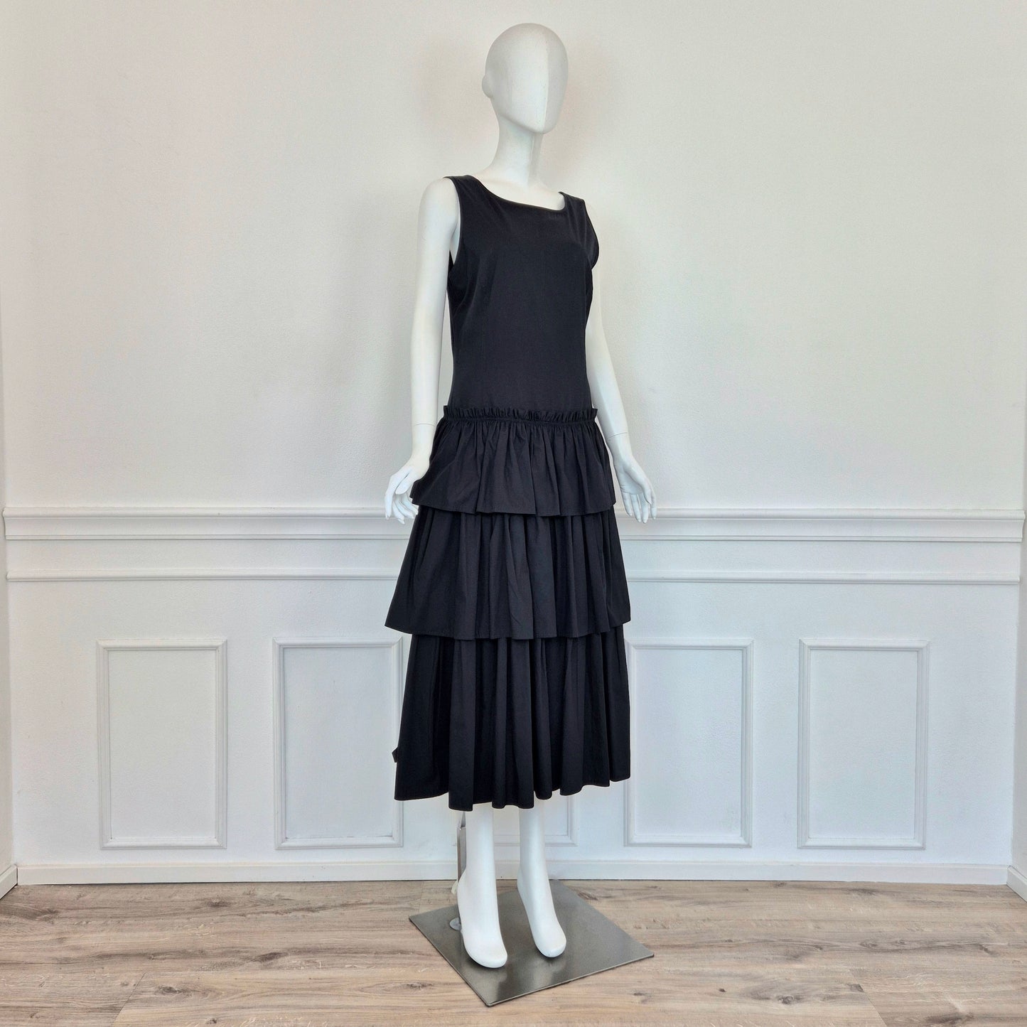 Escada | Abito in cotone nero schiena scoperta