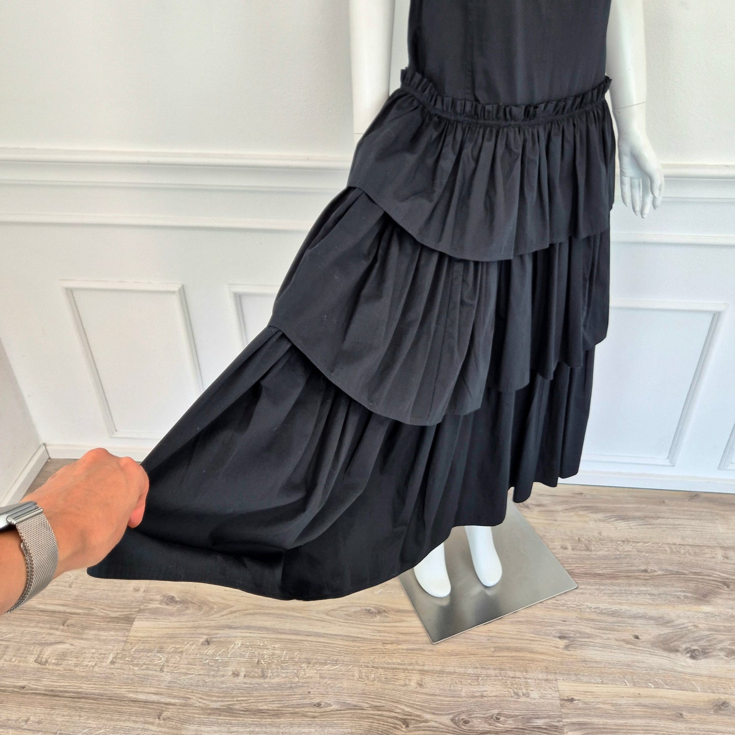 Escada | Abito in cotone nero schiena scoperta