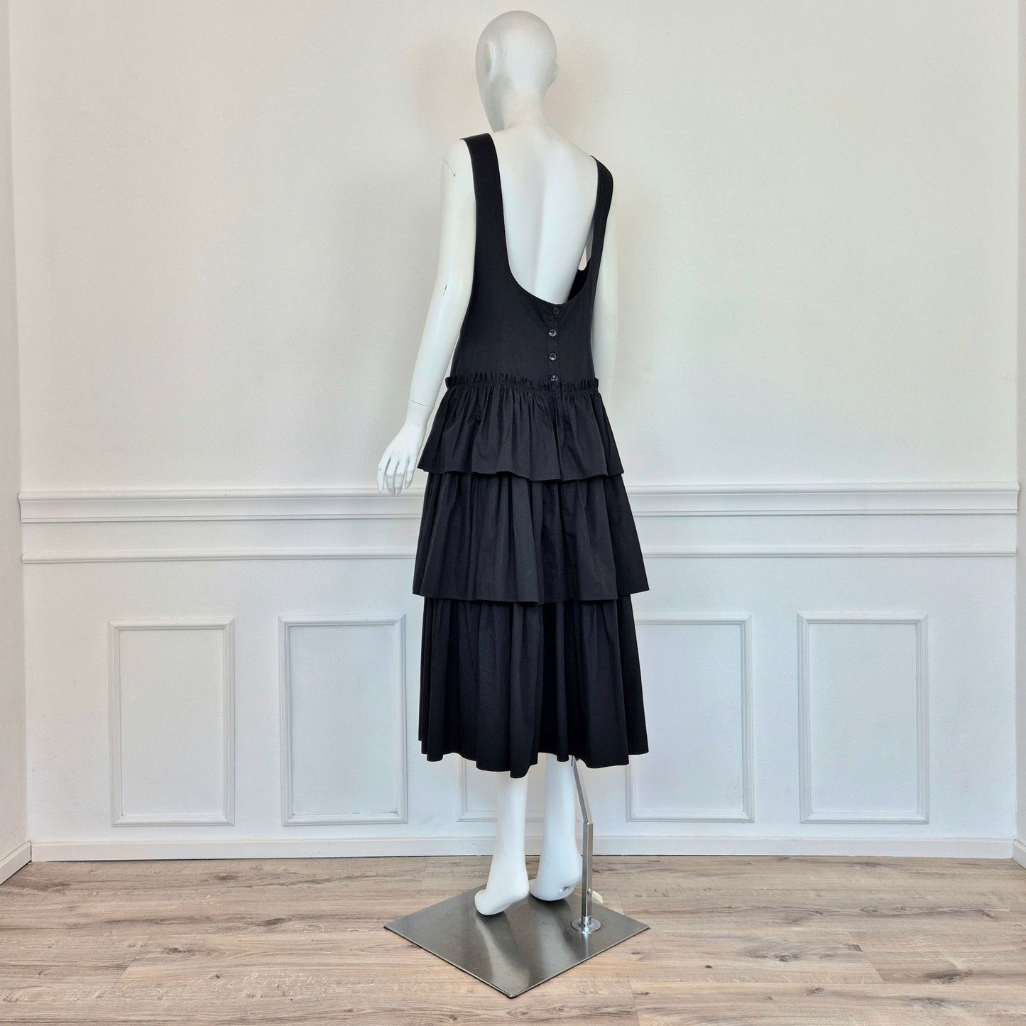 Escada | Abito in cotone nero schiena scoperta