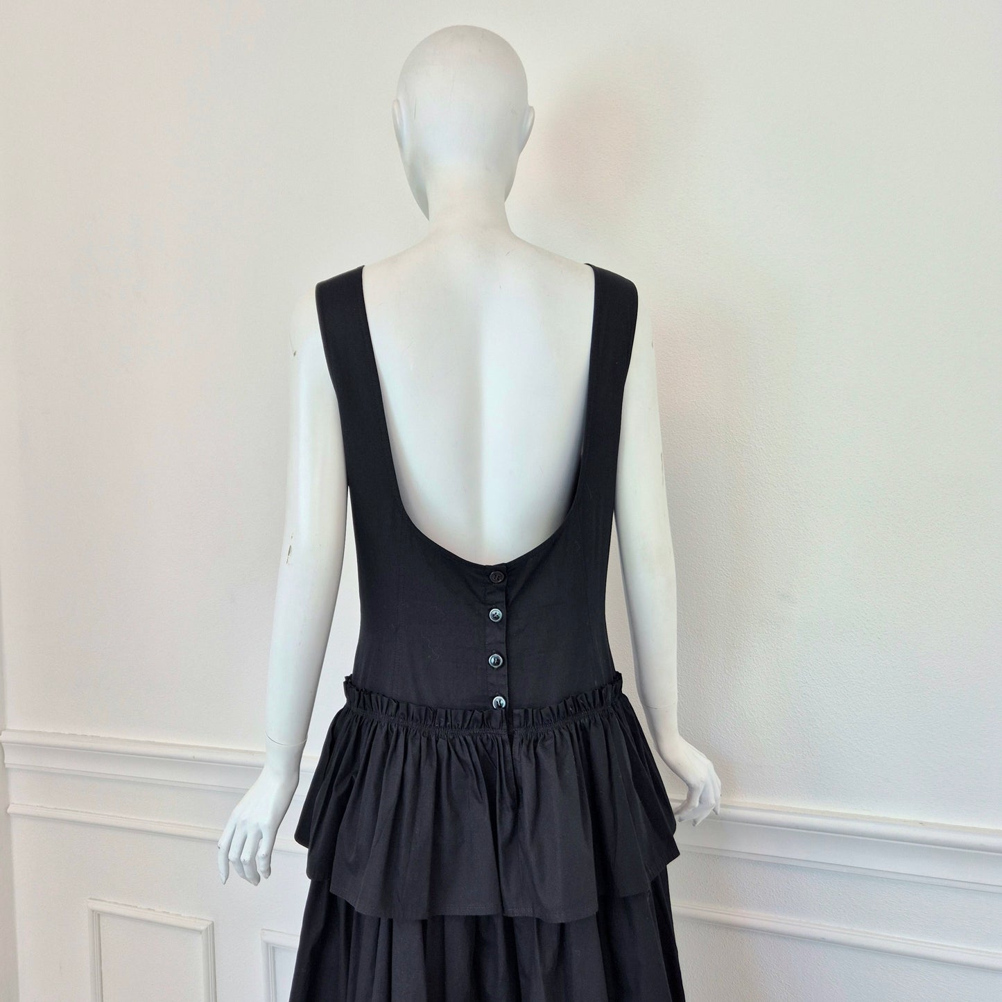 Escada | Abito in cotone nero schiena scoperta