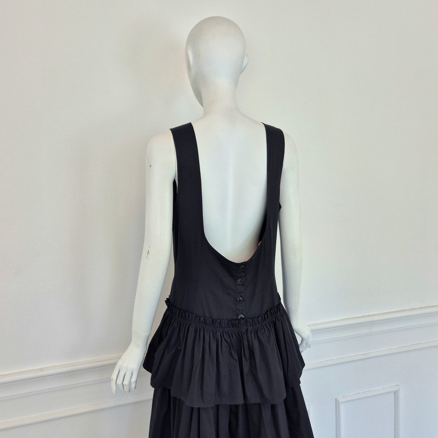 Escada | Abito in cotone nero schiena scoperta