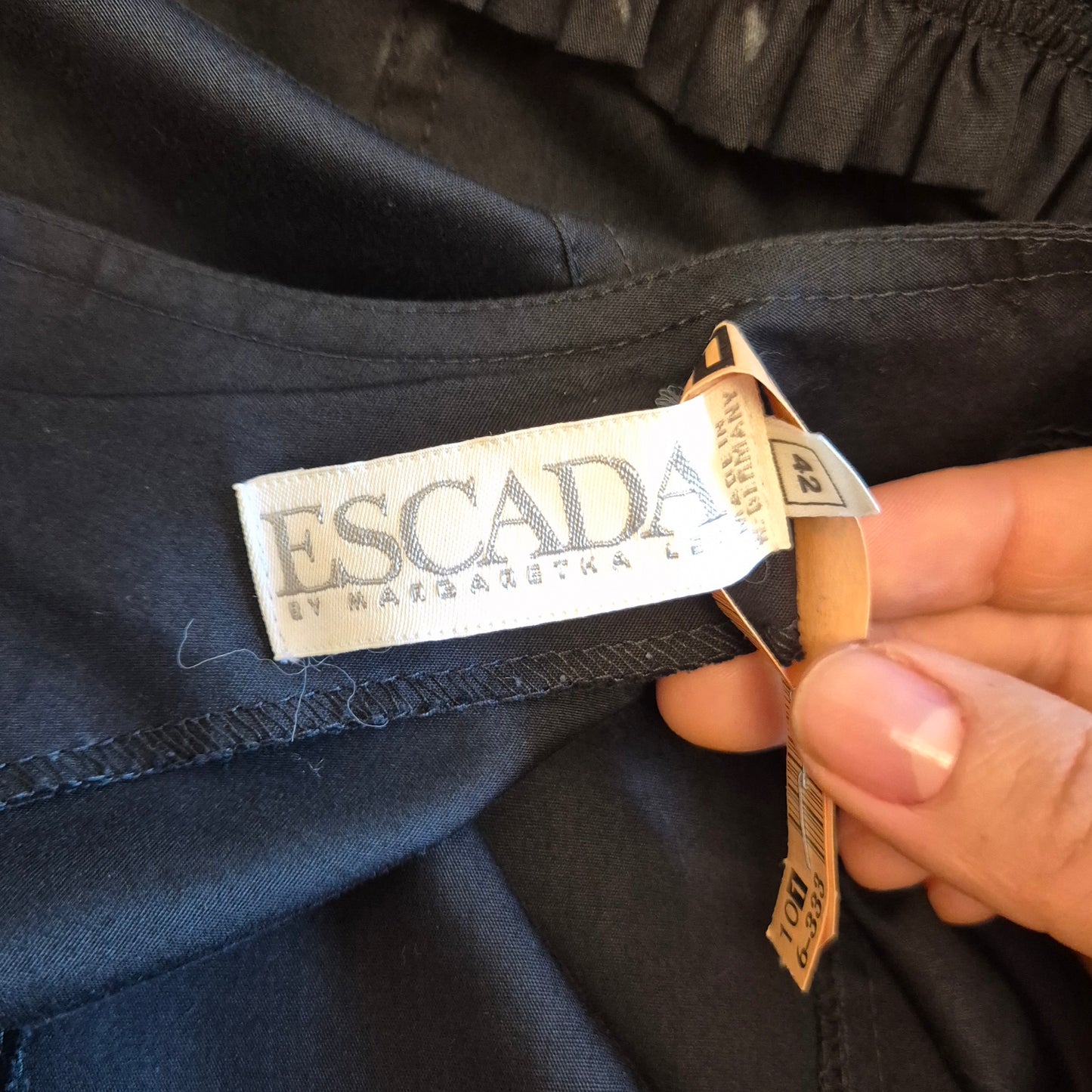 Escada | Abito in cotone nero schiena scoperta
