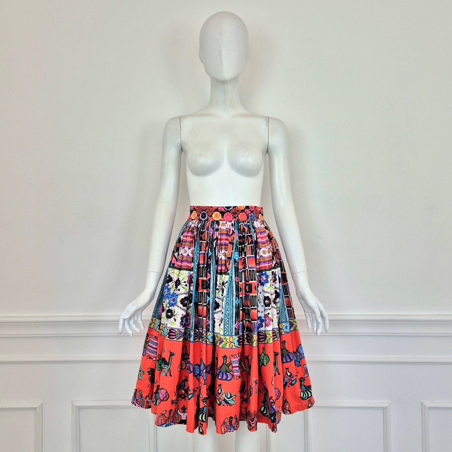 Stella Jean | Gonna a pieghe cotone stampato ss 2016