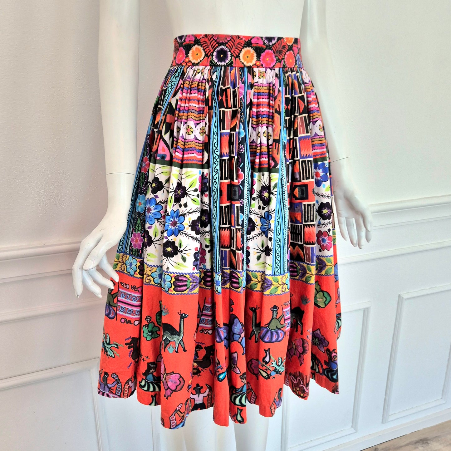 Stella Jean | Gonna a pieghe cotone stampato ss 2016