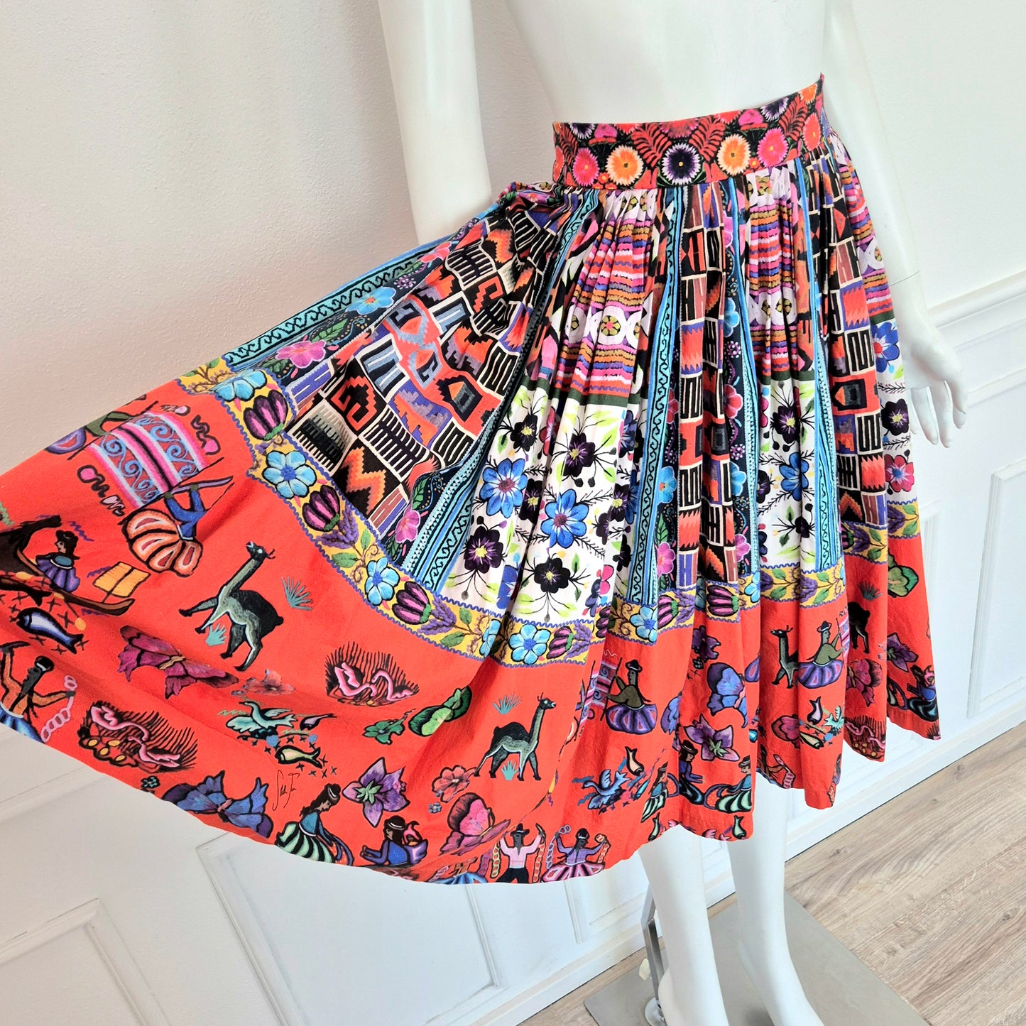 Stella Jean | Gonna a pieghe cotone stampato ss 2016