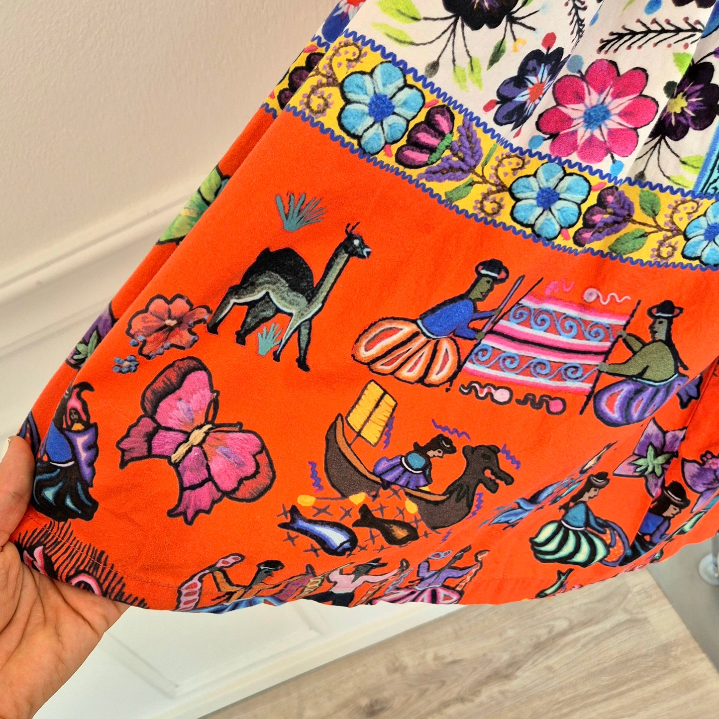 Stella Jean | Gonna a pieghe cotone stampato ss 2016