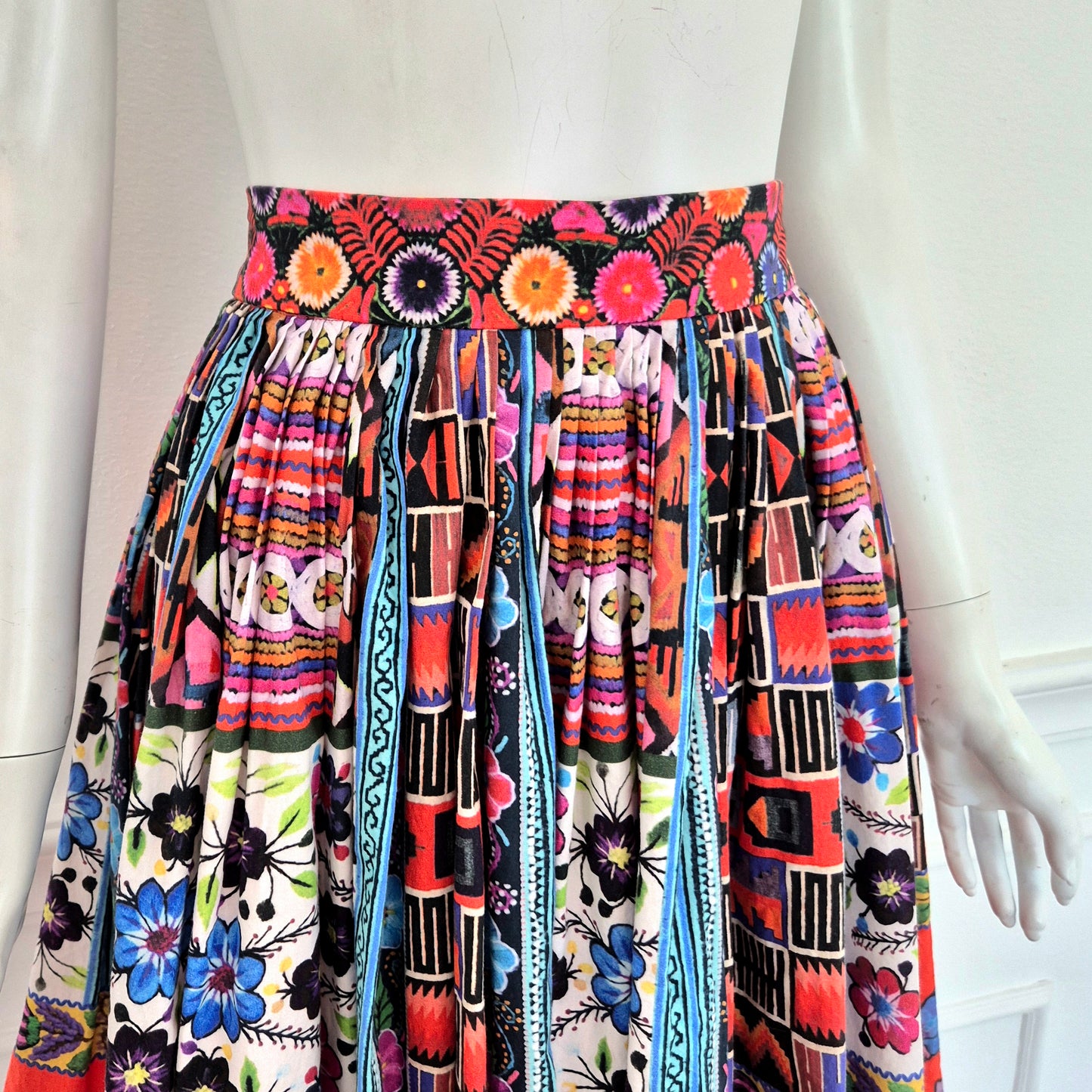 Stella Jean | Gonna a pieghe cotone stampato ss 2016