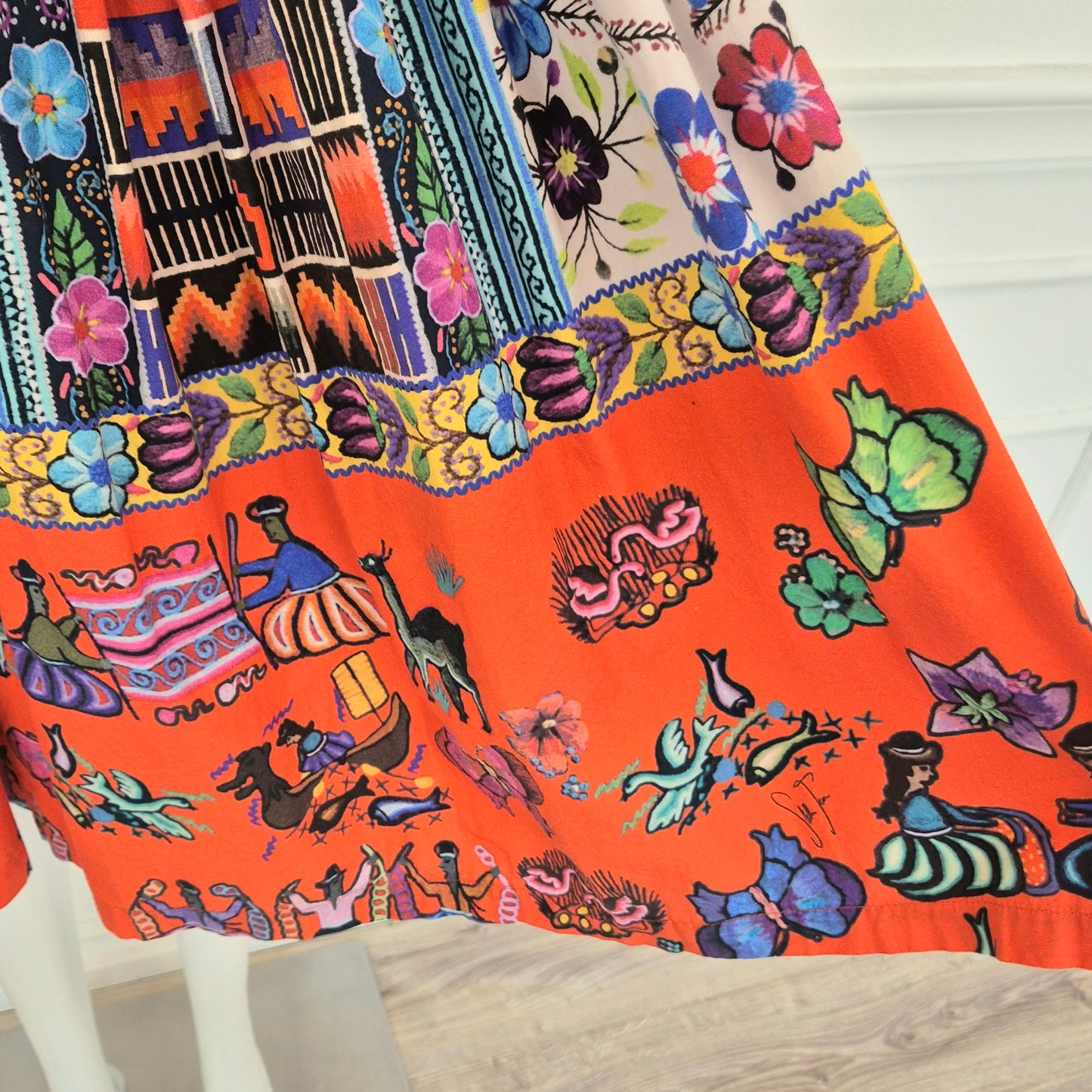 Stella Jean | Gonna a pieghe cotone stampato ss 2016