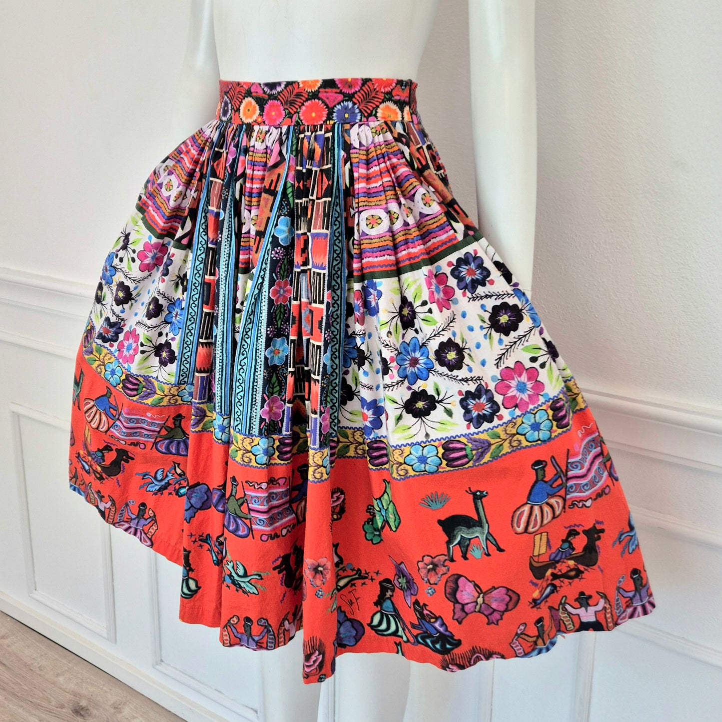 Stella Jean | Gonna a pieghe cotone stampato ss 2016
