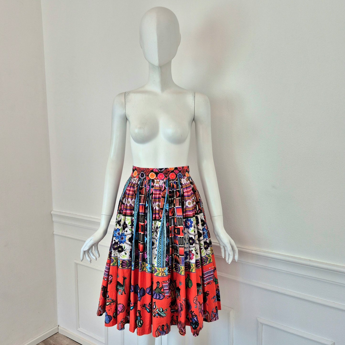 Stella Jean | Gonna a pieghe cotone stampato ss 2016