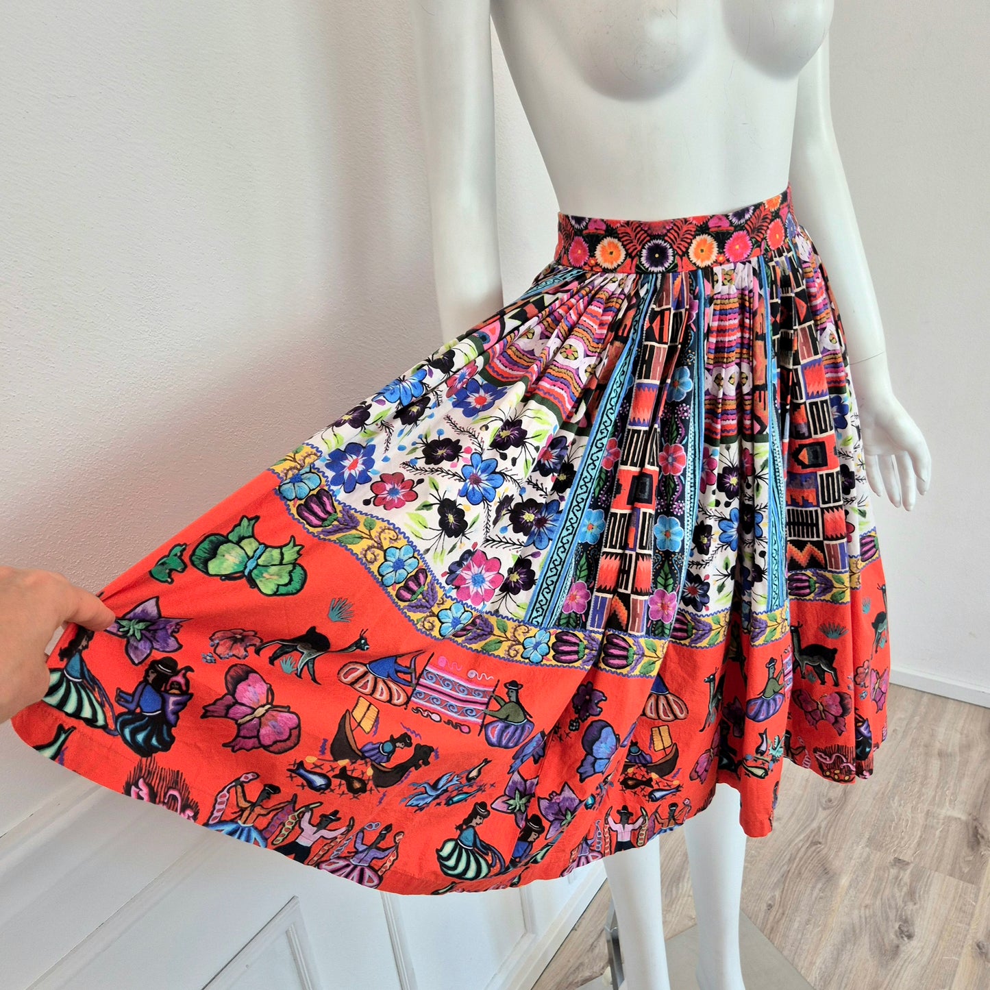 Stella Jean | Gonna a pieghe cotone stampato ss 2016