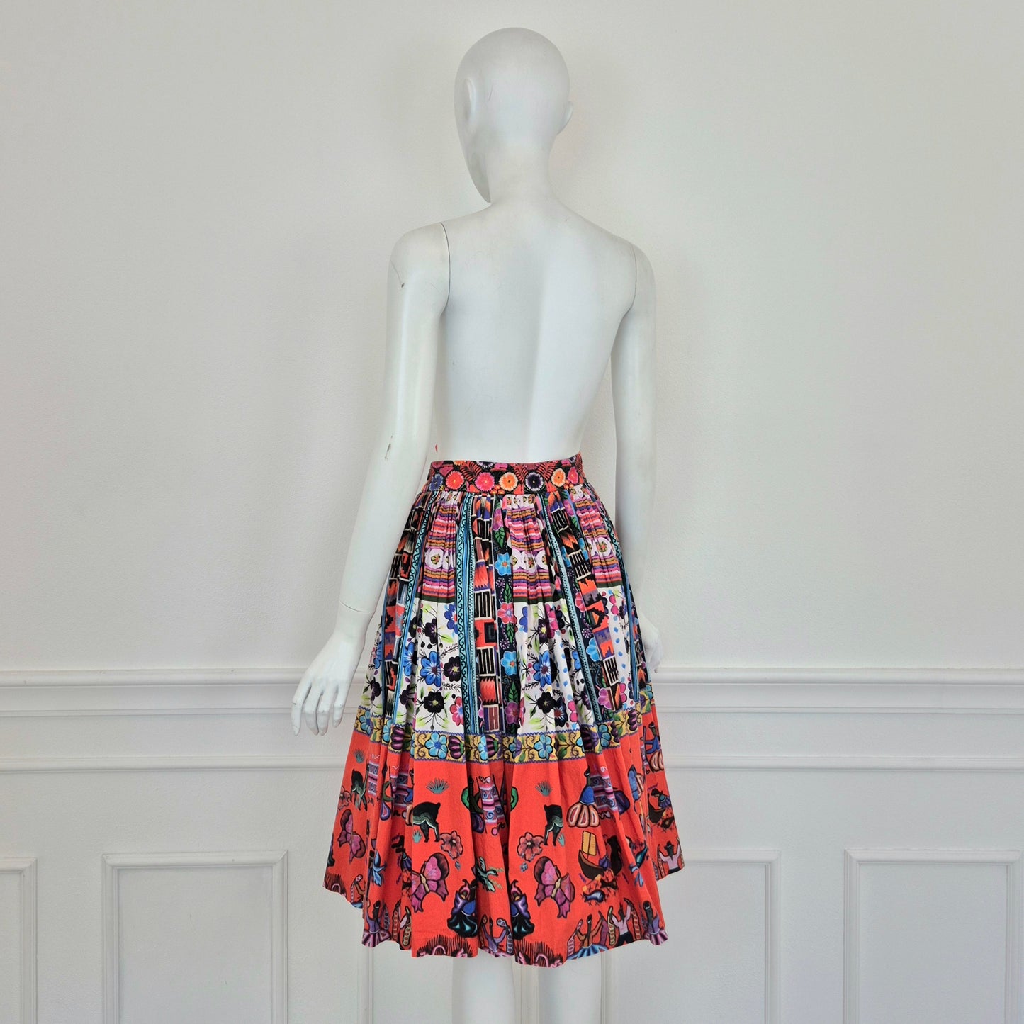 Stella Jean | Gonna a pieghe cotone stampato ss 2016