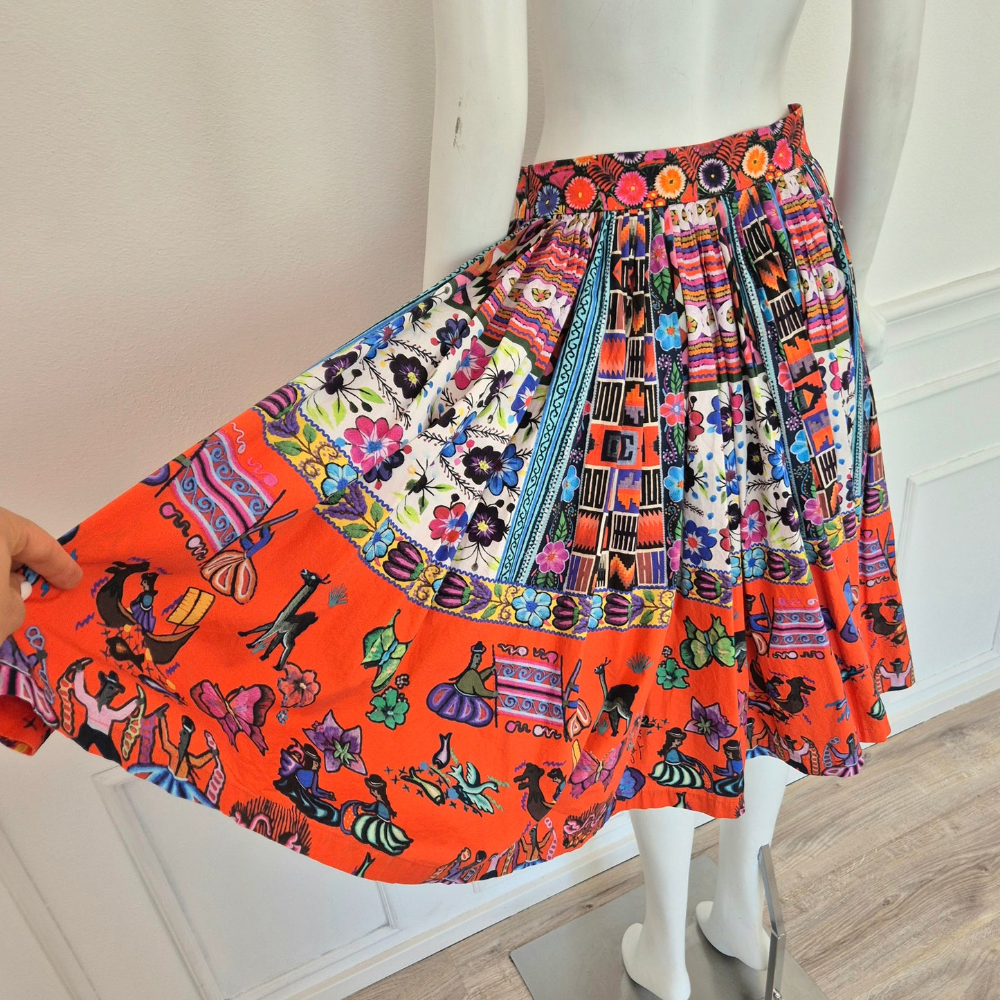 Stella Jean | Gonna a pieghe cotone stampato ss 2016