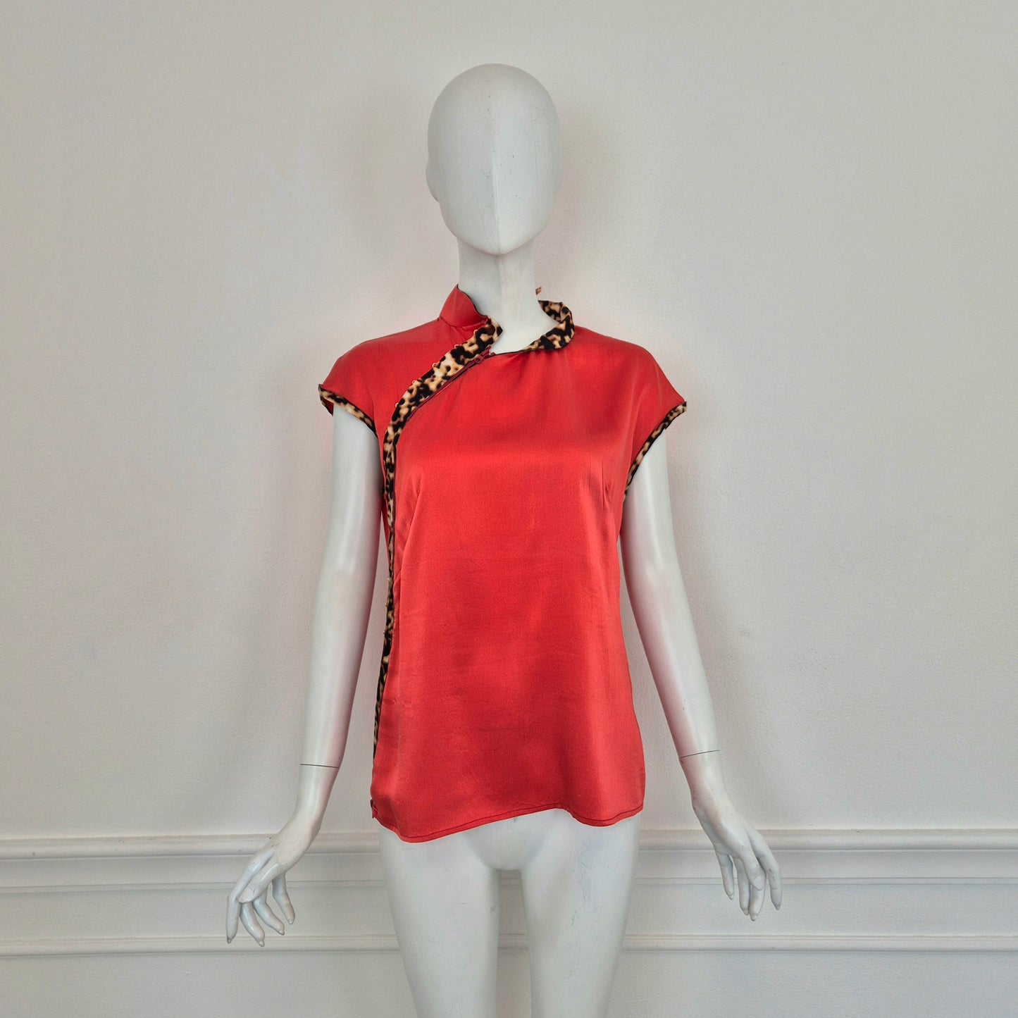 Roberto Cavalli / Top rosso seta