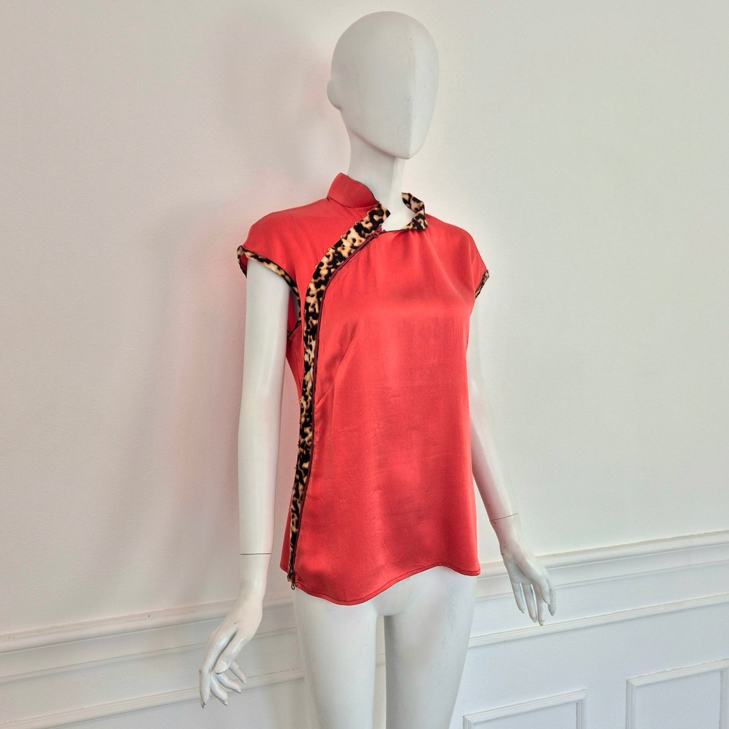 Roberto Cavalli / Top rosso seta