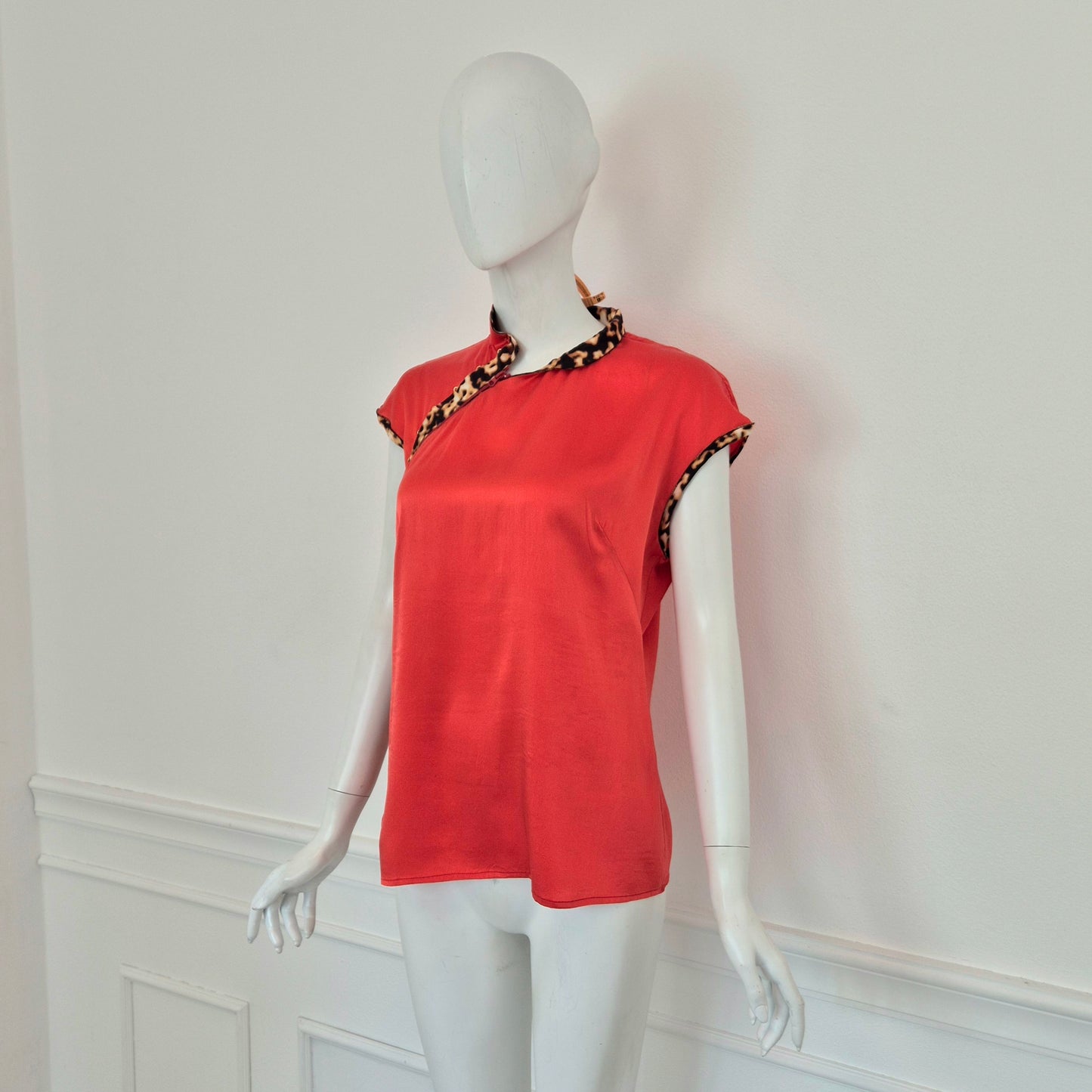Roberto Cavalli / Top rosso seta