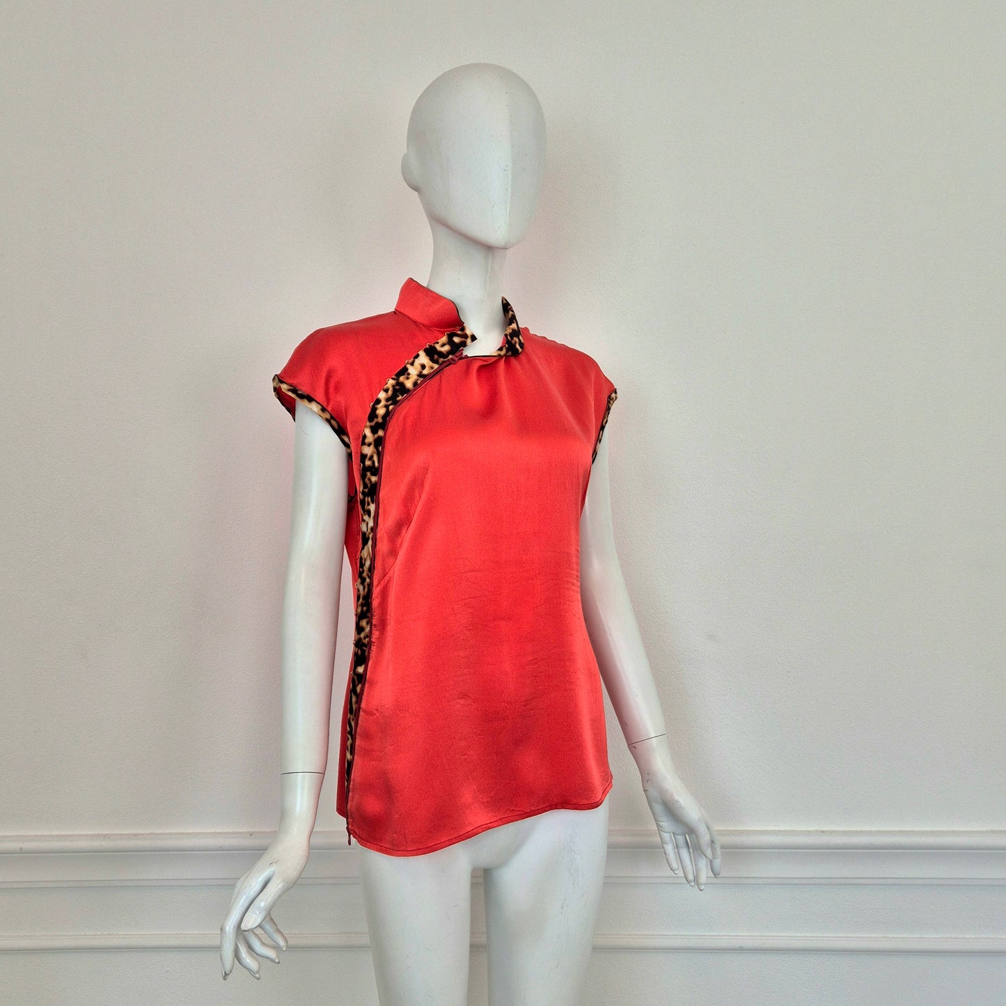 Roberto Cavalli / Top rosso seta