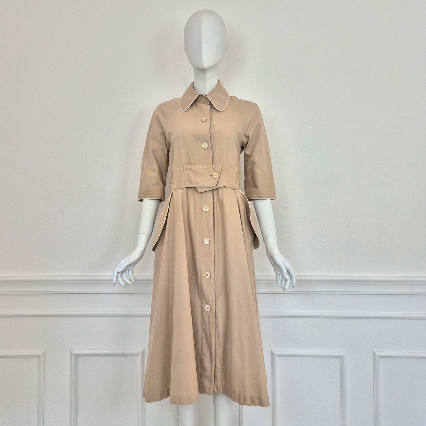 Kenzo | Abito vintage cotone beige