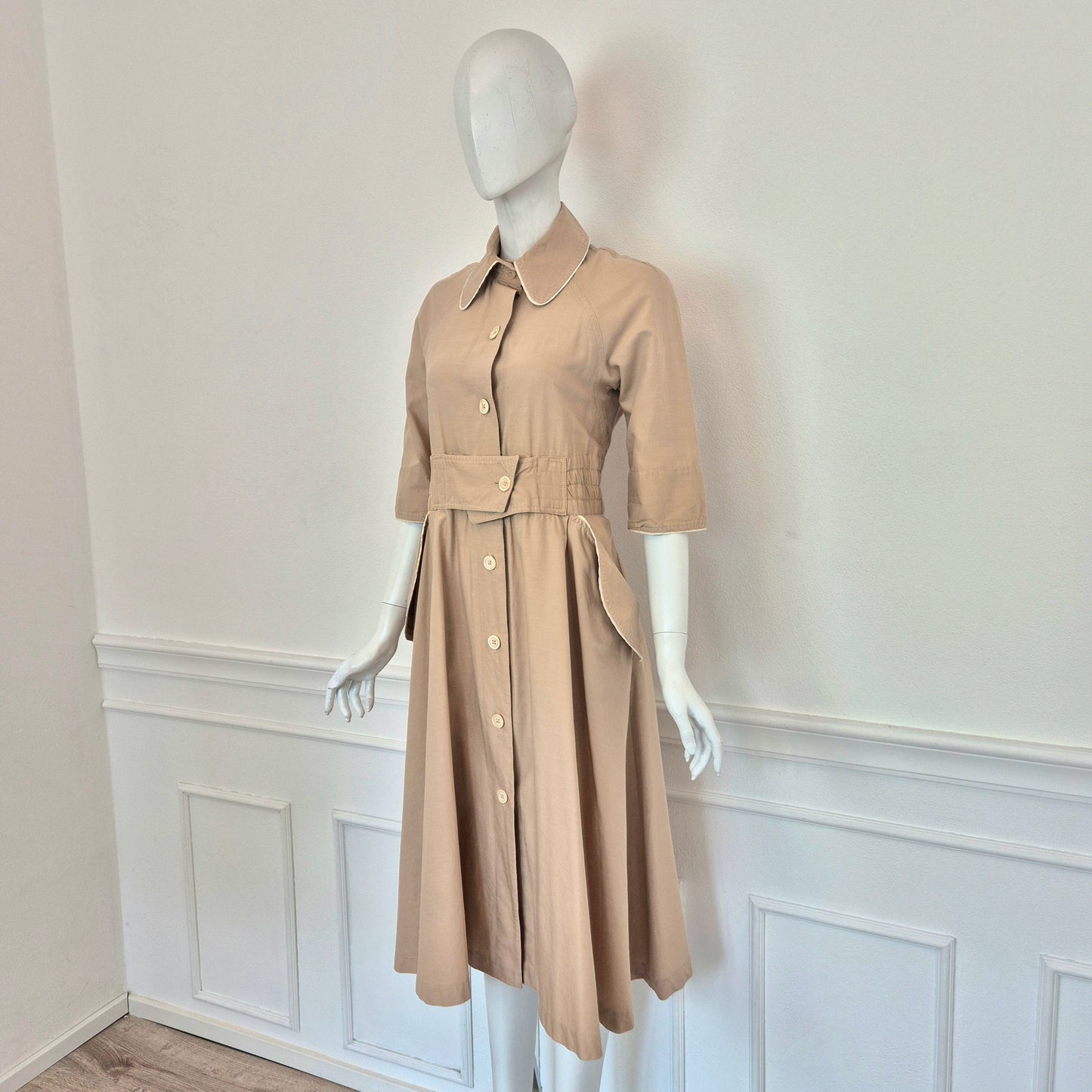 Kenzo | Abito vintage cotone beige