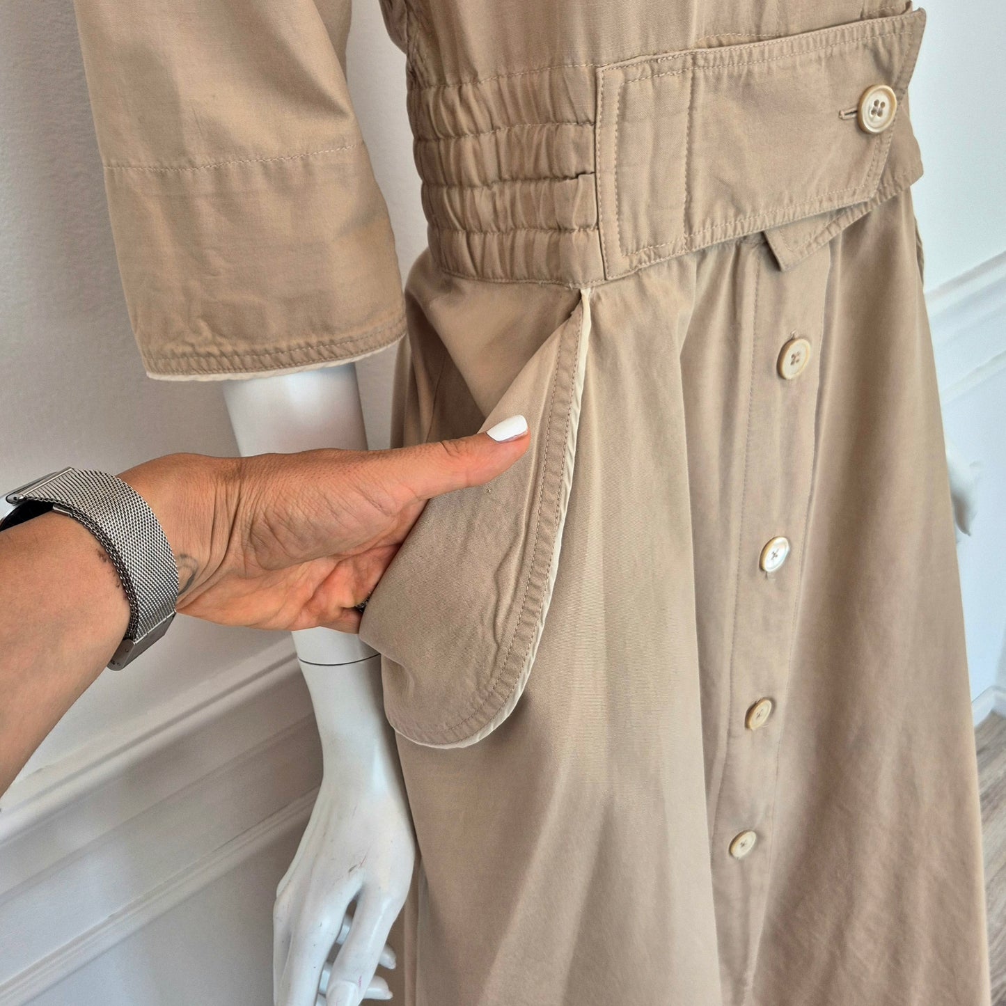 Kenzo | Abito vintage cotone beige