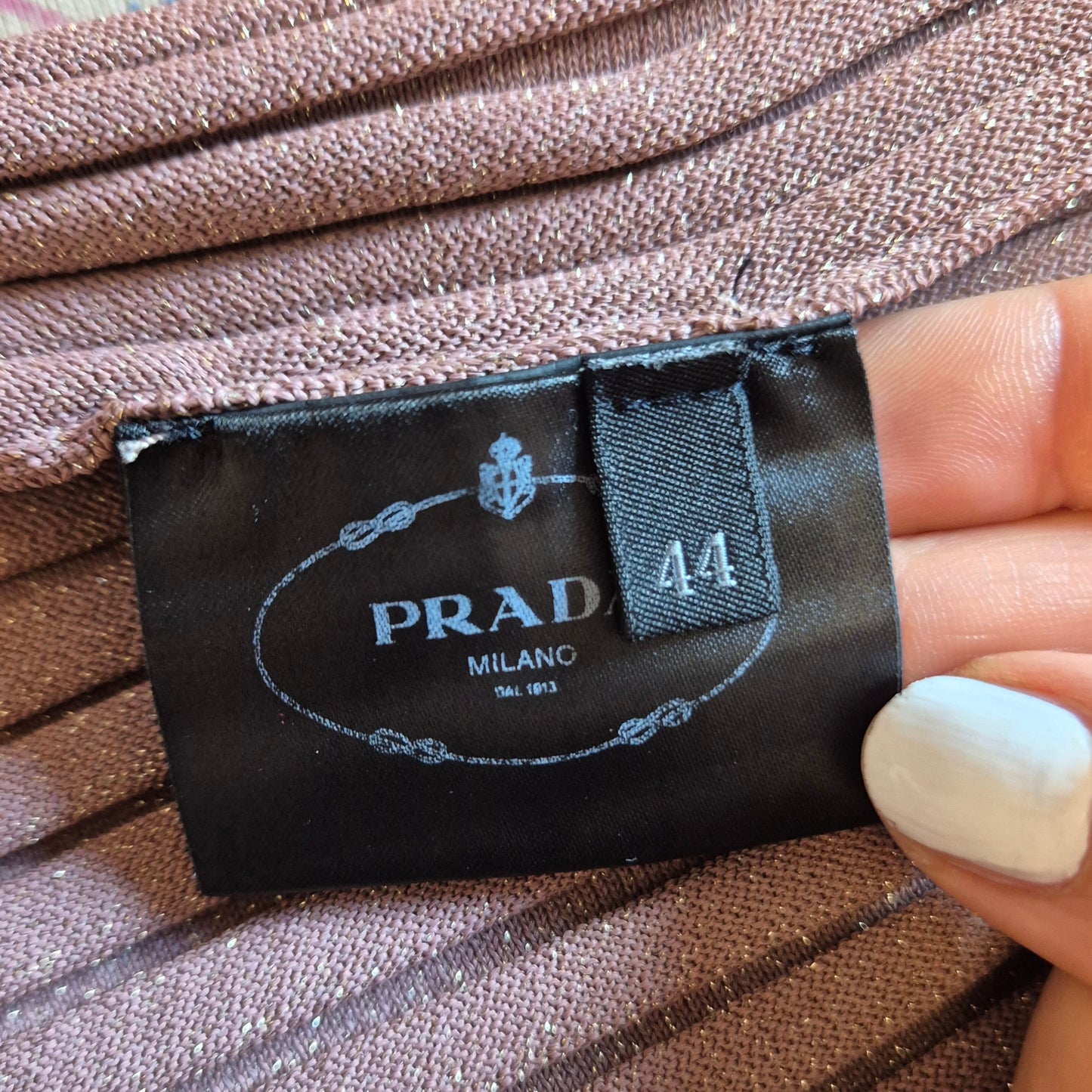 Prada | Gonna in maglia plisse' lurex