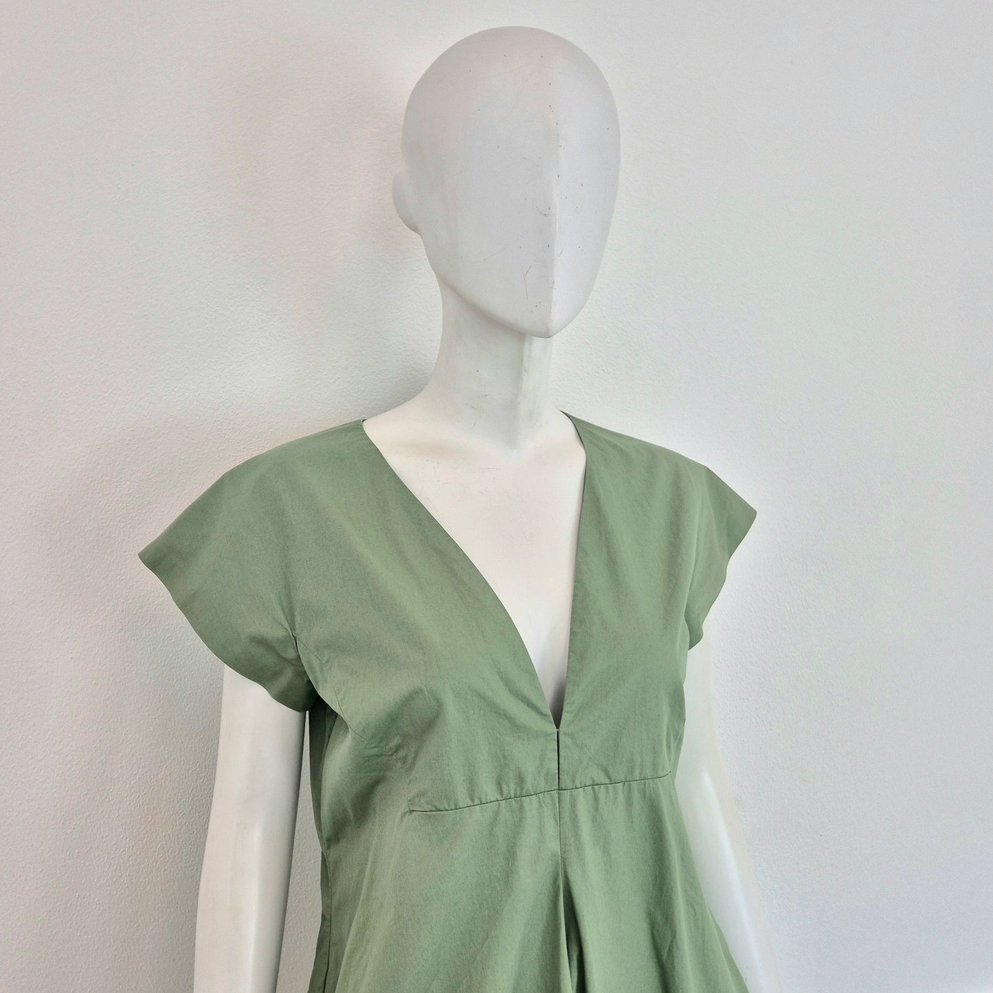 Jil Sander | Abito in cotone verde salvia