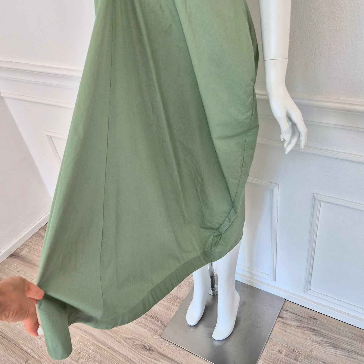 Jil Sander | Abito in cotone verde salvia