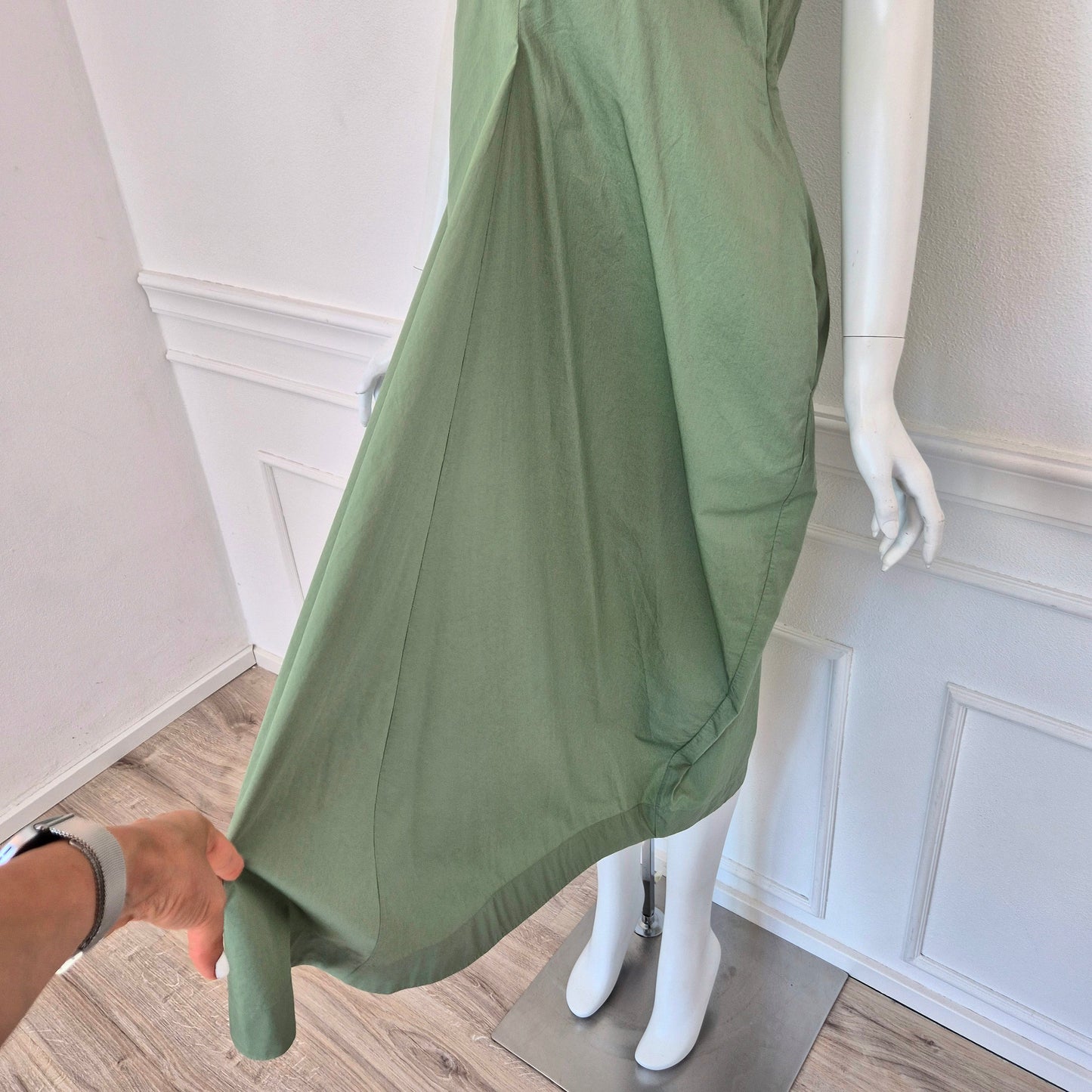 Jil Sander | Abito in cotone verde salvia