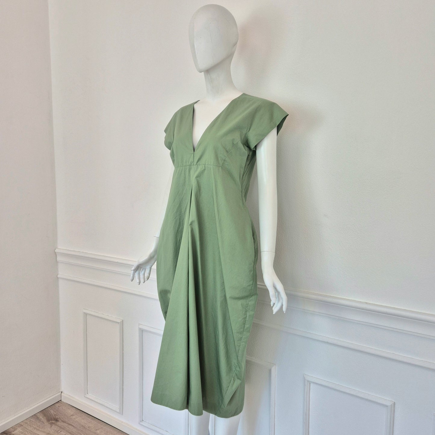 Jil Sander | Abito in cotone verde salvia