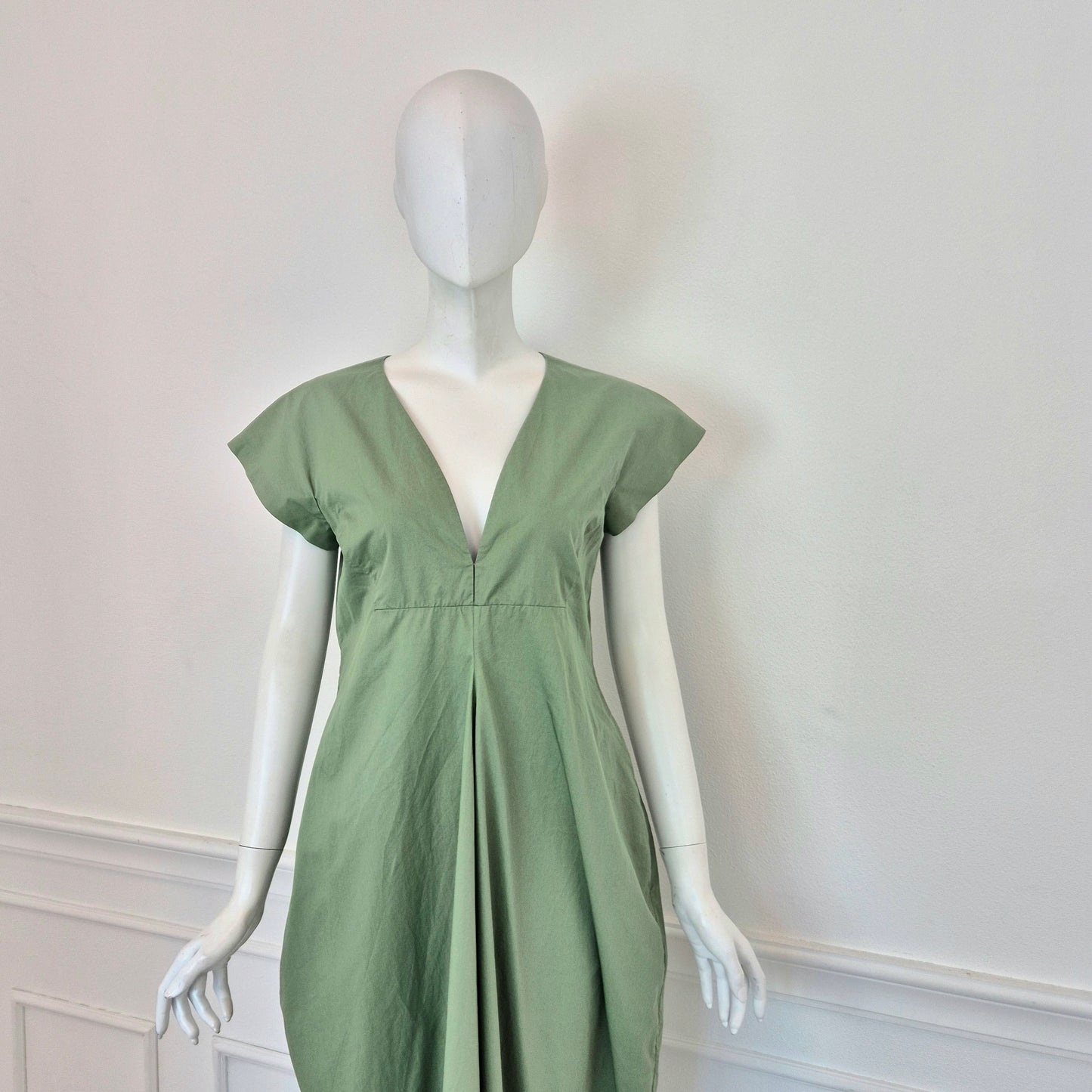 Jil Sander | Abito in cotone verde salvia