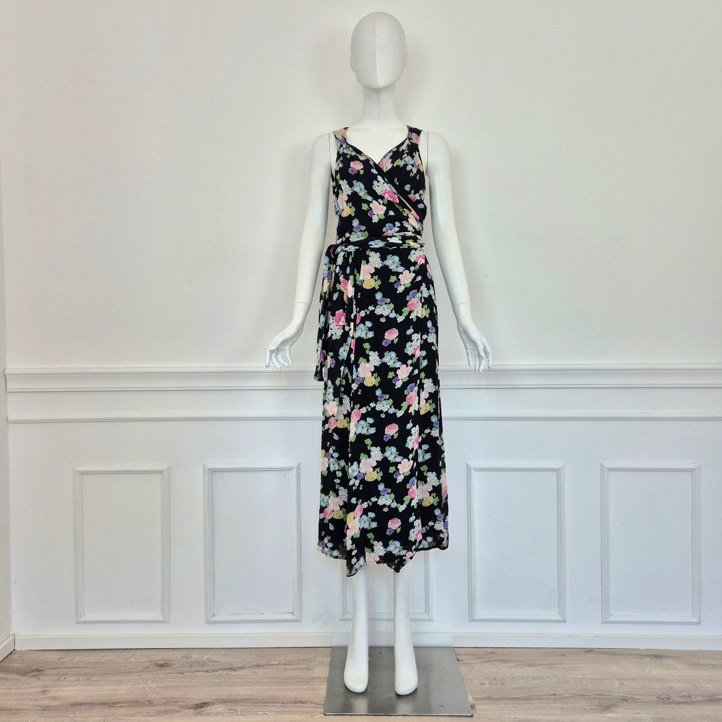 Moschino | Abito lungo stampa floreale chiusura cache coeur