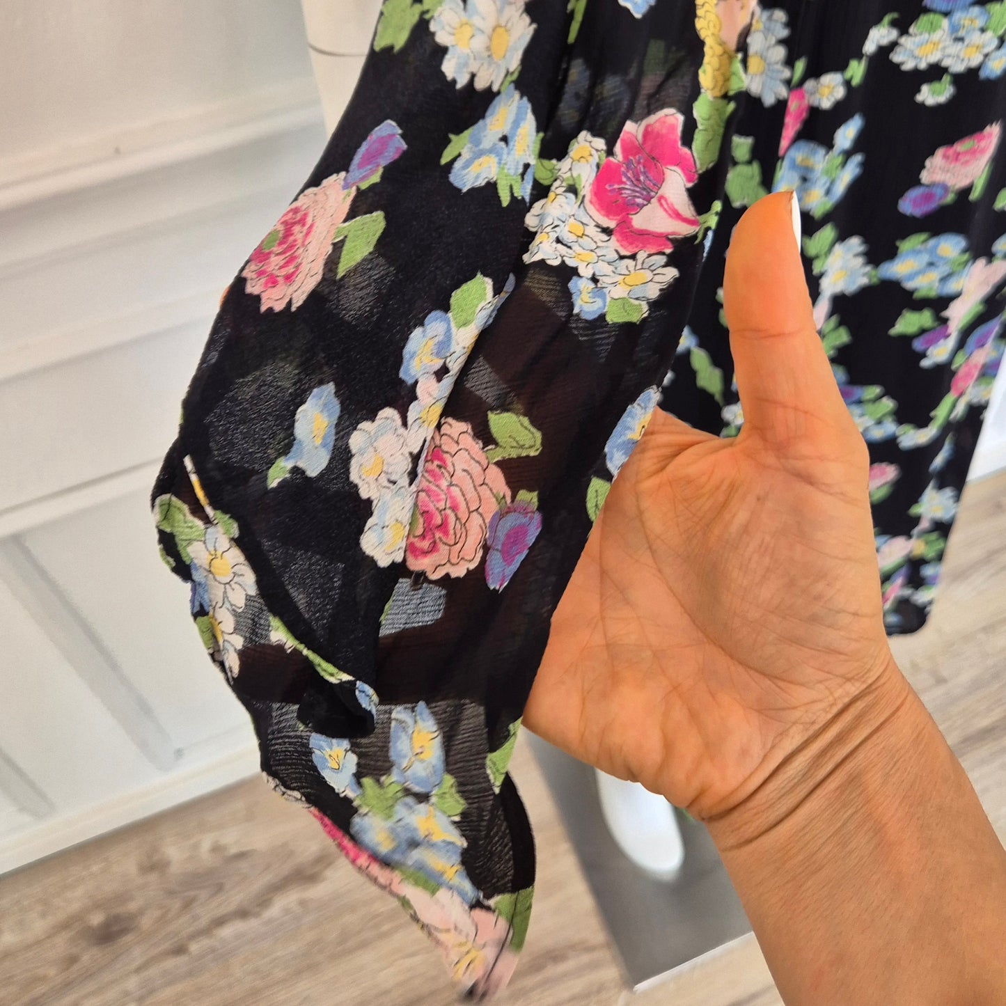 Moschino | Abito lungo stampa floreale chiusura cache coeur