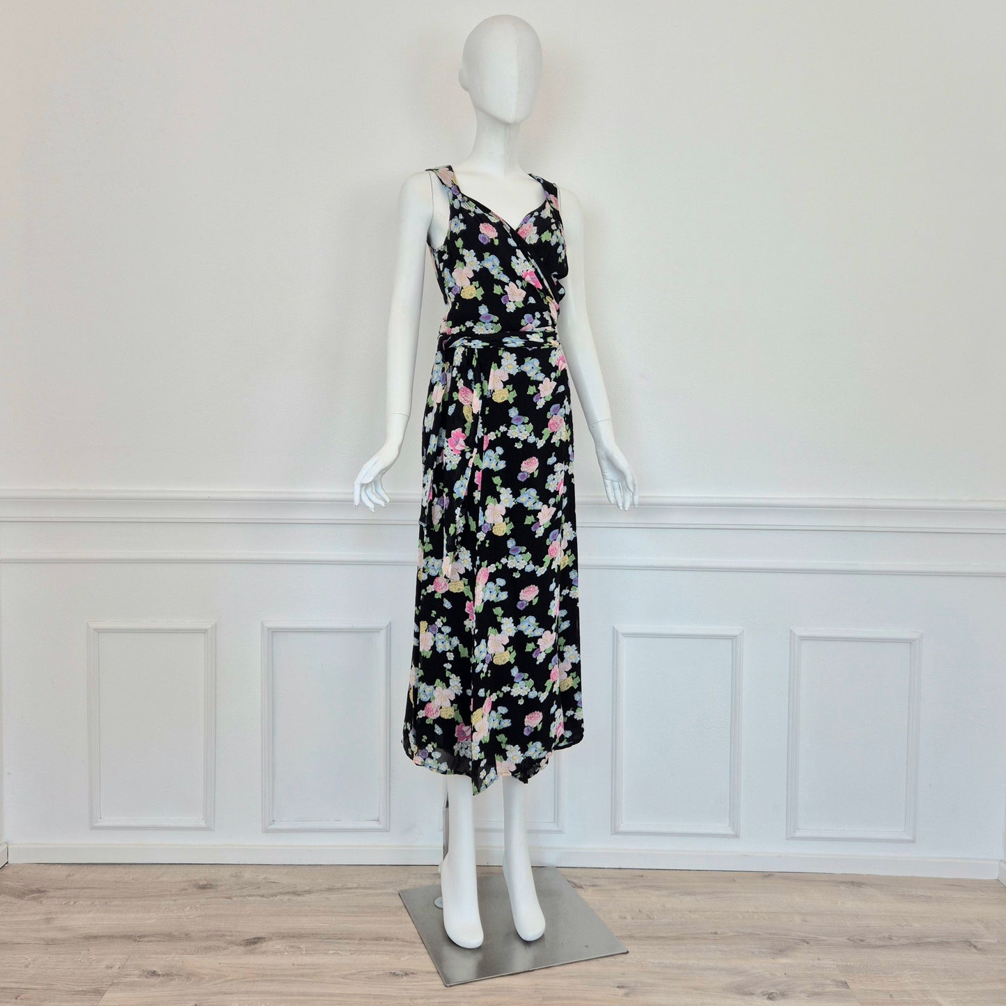 Moschino | Abito lungo stampa floreale chiusura cache coeur